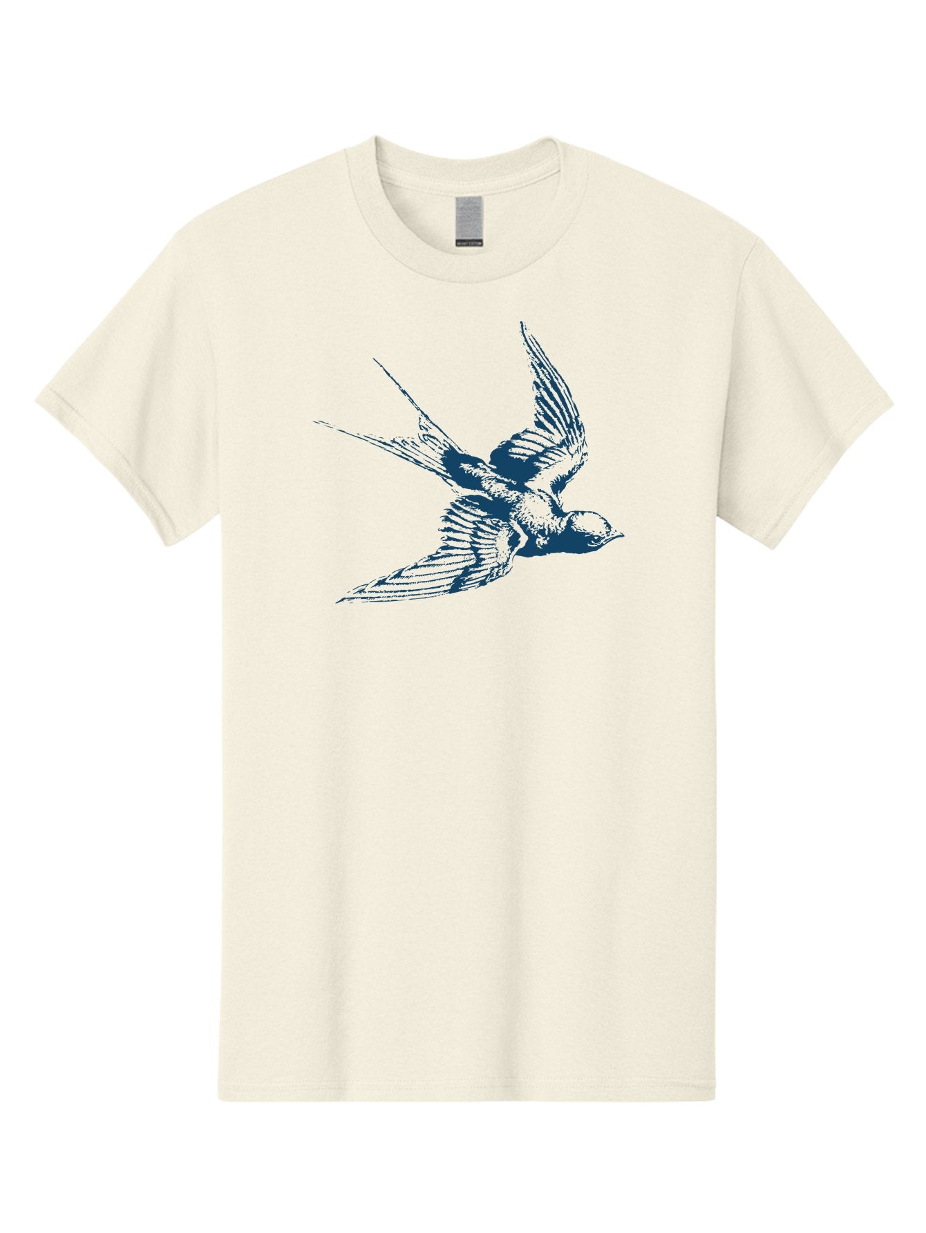 Skybound Sparrow Men'S Graphic Tee, 100% Cotton, Comfortable Casual Summer Wear, Machine Washable, Swallow Bird In Flight, Blue Bird Illustration, Bird In Air, Flying Swallow, Bird Species, Wildlife Art, Avian Illustration Aae651 8