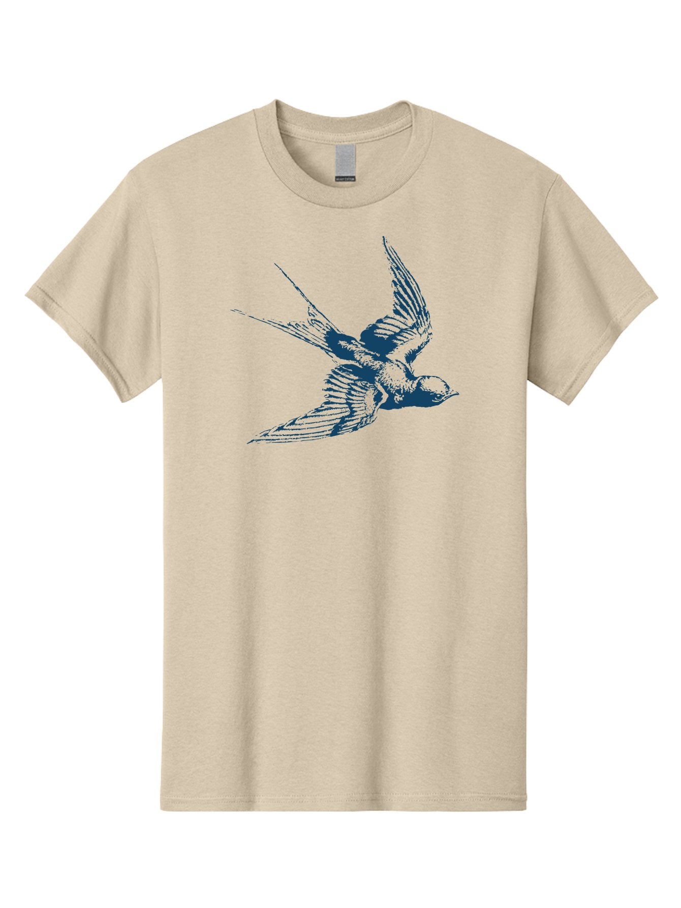Skybound Sparrow Men'S Graphic Tee, 100% Cotton, Comfortable Casual Summer Wear, Machine Washable, Swallow Bird In Flight, Blue Bird Illustration, Bird In Air, Flying Swallow, Bird Species, Wildlife Art, Avian Illustration Aae651 11