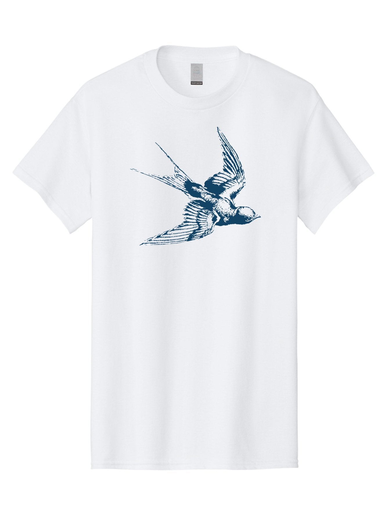 Skybound Sparrow Men'S Graphic Tee, 100% Cotton, Comfortable Casual Summer Wear, Machine Washable, Swallow Bird In Flight, Blue Bird Illustration, Bird In Air, Flying Swallow, Bird Species, Wildlife Art, Avian Illustration Aae651 3