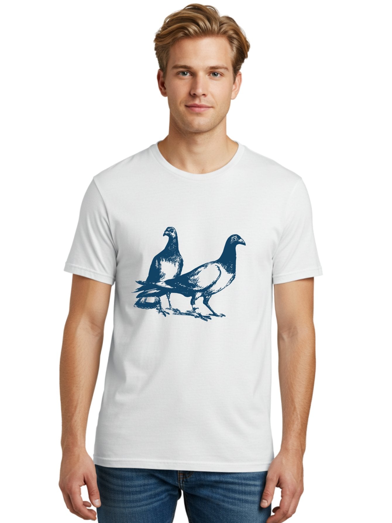 Skyline Pigeon Union Men'S Graphic Tee, 100% Cotton, Comfortable Casual Summer Wear, Machine Washable, Pigeons, Birds, Wildlife, Urban Animals, Bird Watching, Nature Lovers Aae652 27