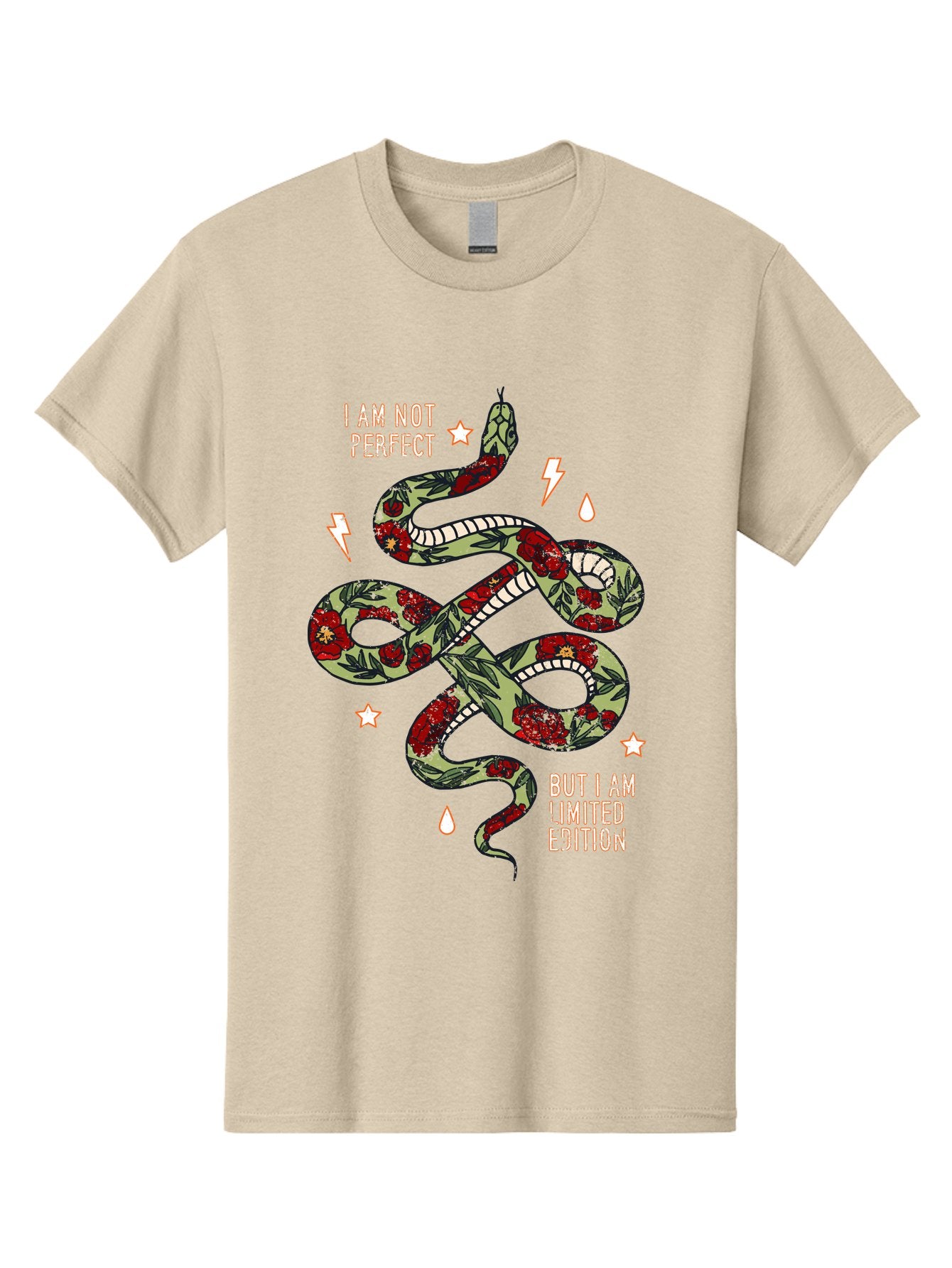 Snake Men'S Graphic Tee, 100% Cotton, Comfortable Casual Summer Wear, Machine Washable, Snake With Red Roses, Limited Edition, Motivational Quote, Self-Love, Empowerment, Unique Personality, Floral Pattern, Bold Design, Inspirational Art, Aae654 12