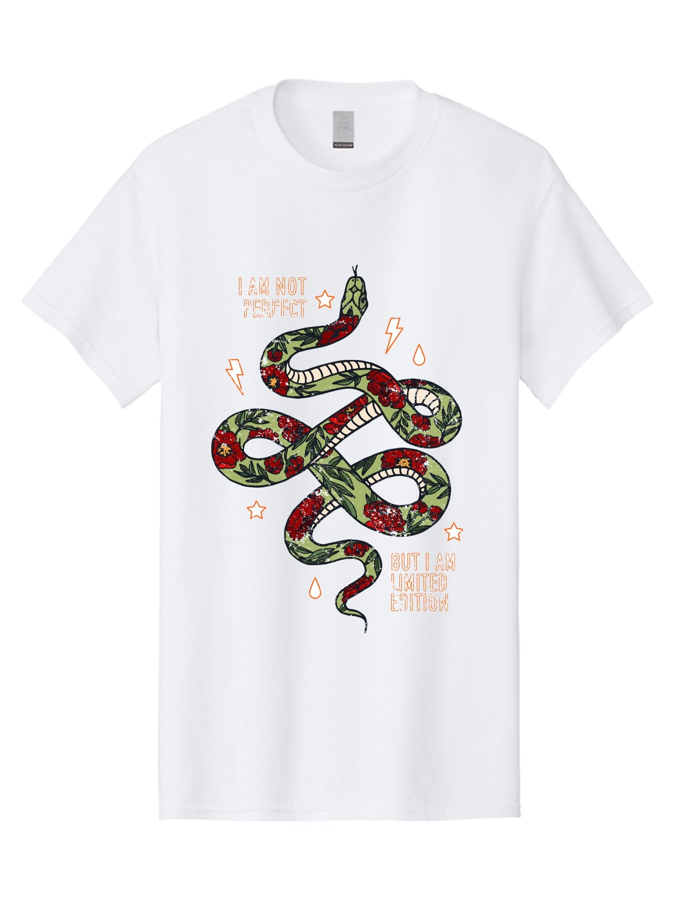 Snake Men'S Graphic Tee, 100% Cotton, Comfortable Casual Summer Wear, Machine Washable, Snake With Red Roses, Limited Edition, Motivational Quote, Self-Love, Empowerment, Unique Personality, Floral Pattern, Bold Design, Inspirational Art, Aae654 14