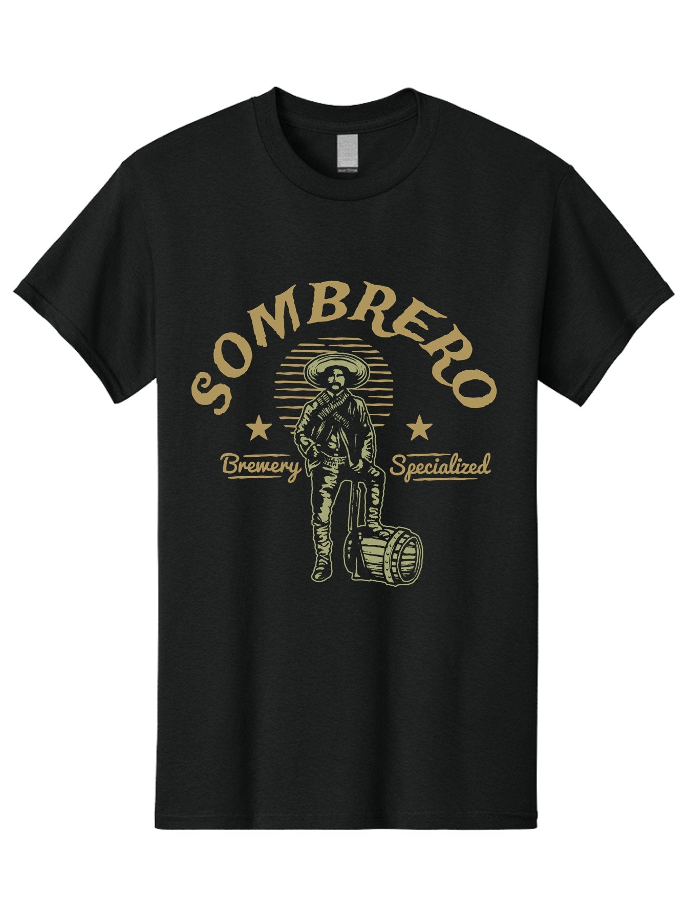 Sombrero Men'S Graphic Tee, 100% Cotton, Comfortable Casual Summer Wear, Machine Washable, Sombrero Brewery Specialized, Mexican Beer, Craft Brewery, Sombrero Logo, Beer Barrel, Mexican Hat, Brewery Logo, Beer Culture Aae655