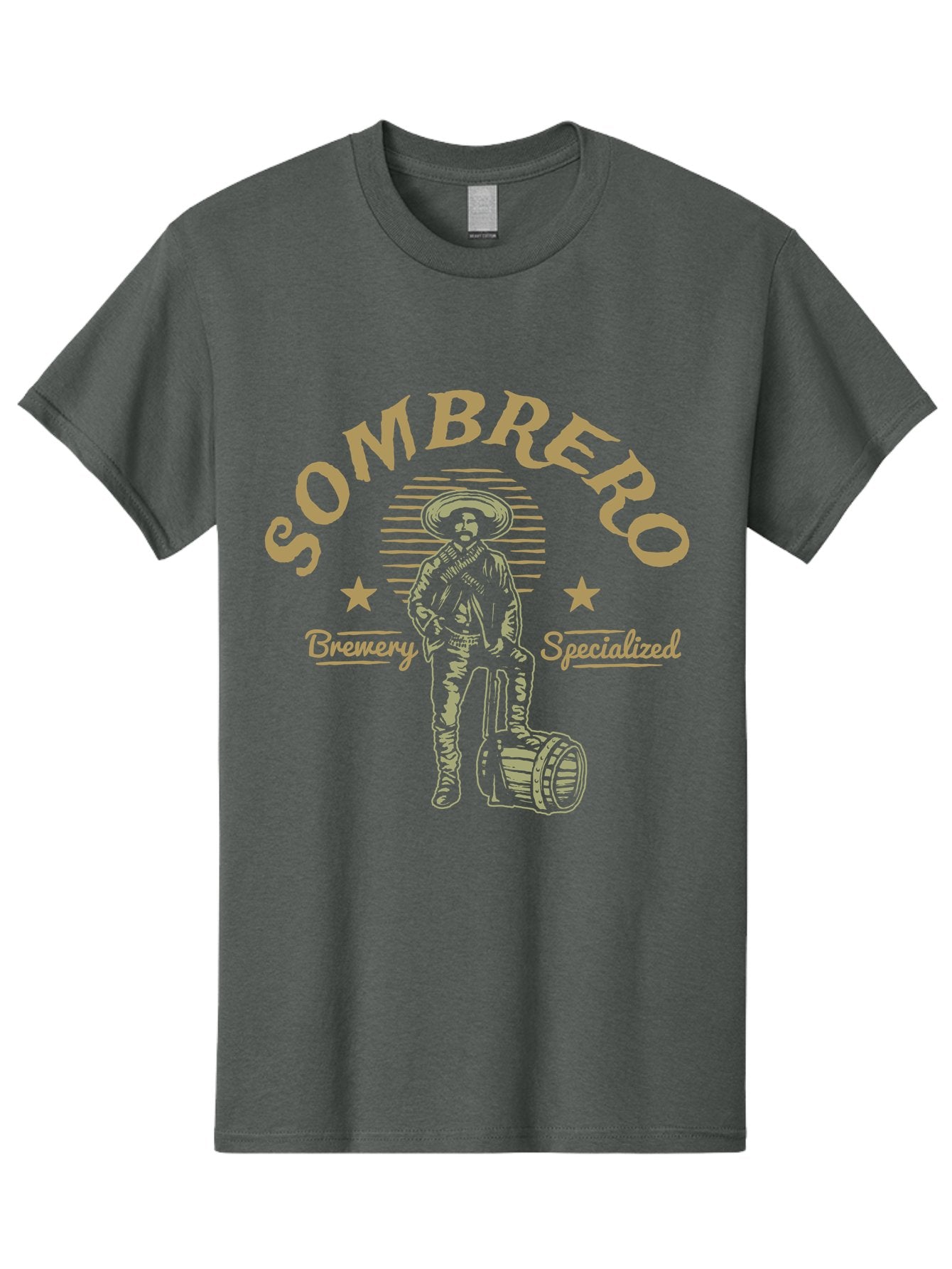 Sombrero Men'S Graphic Tee, 100% Cotton, Comfortable Casual Summer Wear, Machine Washable, Sombrero Brewery Specialized, Mexican Beer, Craft Brewery, Sombrero Logo, Beer Barrel, Mexican Hat, Brewery Logo, Beer Culture Aae655 10