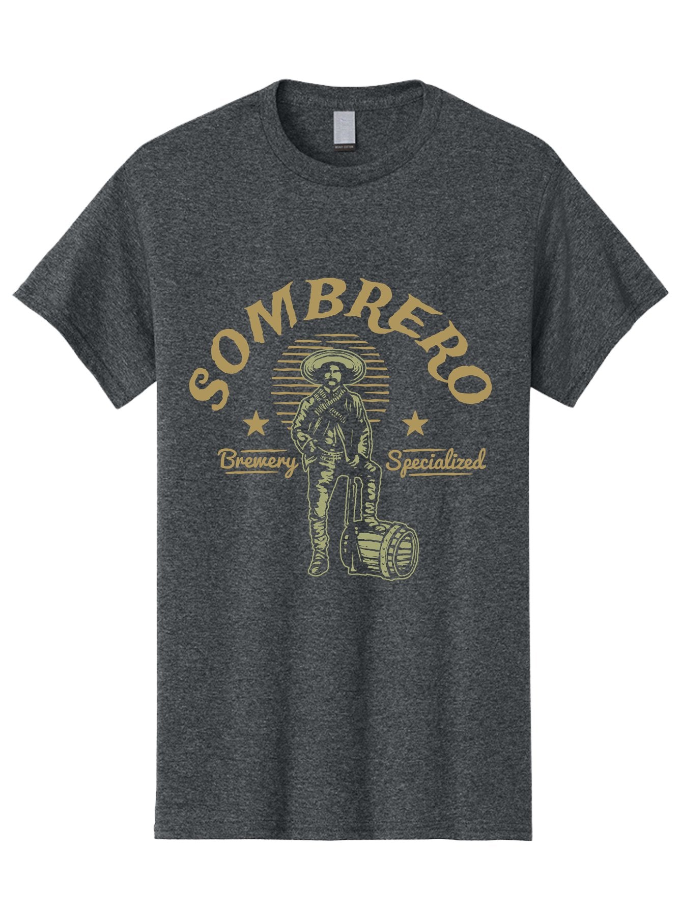 Sombrero Men'S Graphic Tee, 100% Cotton, Comfortable Casual Summer Wear, Machine Washable, Sombrero Brewery Specialized, Mexican Beer, Craft Brewery, Sombrero Logo, Beer Barrel, Mexican Hat, Brewery Logo, Beer Culture Aae655 13