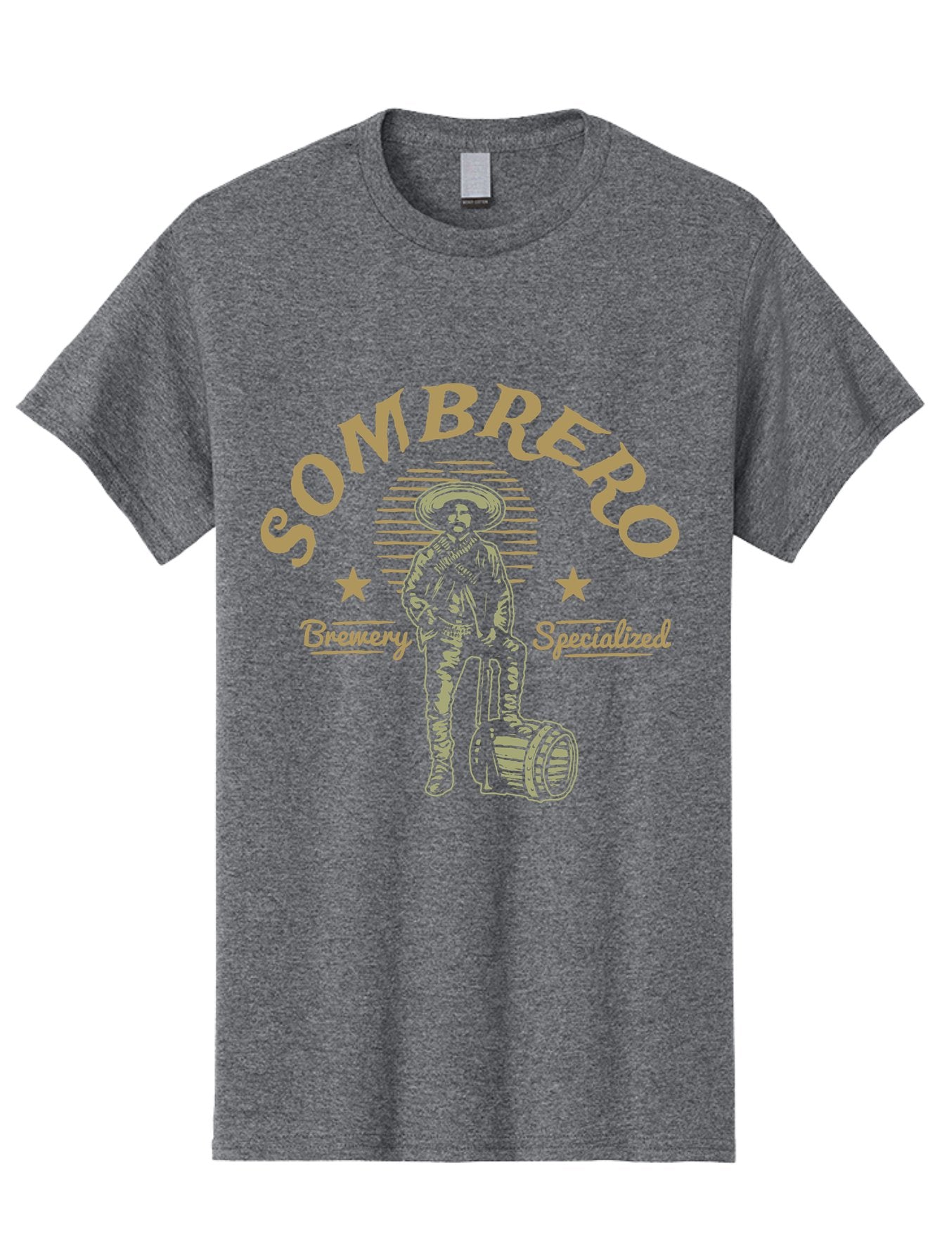 Sombrero Men'S Graphic Tee, 100% Cotton, Comfortable Casual Summer Wear, Machine Washable, Sombrero Brewery Specialized, Mexican Beer, Craft Brewery, Sombrero Logo, Beer Barrel, Mexican Hat, Brewery Logo, Beer Culture Aae655 8