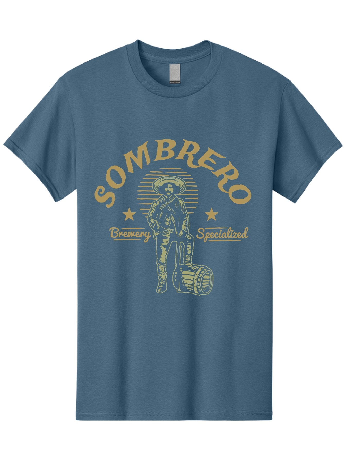 Sombrero Men'S Graphic Tee, 100% Cotton, Comfortable Casual Summer Wear, Machine Washable, Sombrero Brewery Specialized, Mexican Beer, Craft Brewery, Sombrero Logo, Beer Barrel, Mexican Hat, Brewery Logo, Beer Culture Aae655