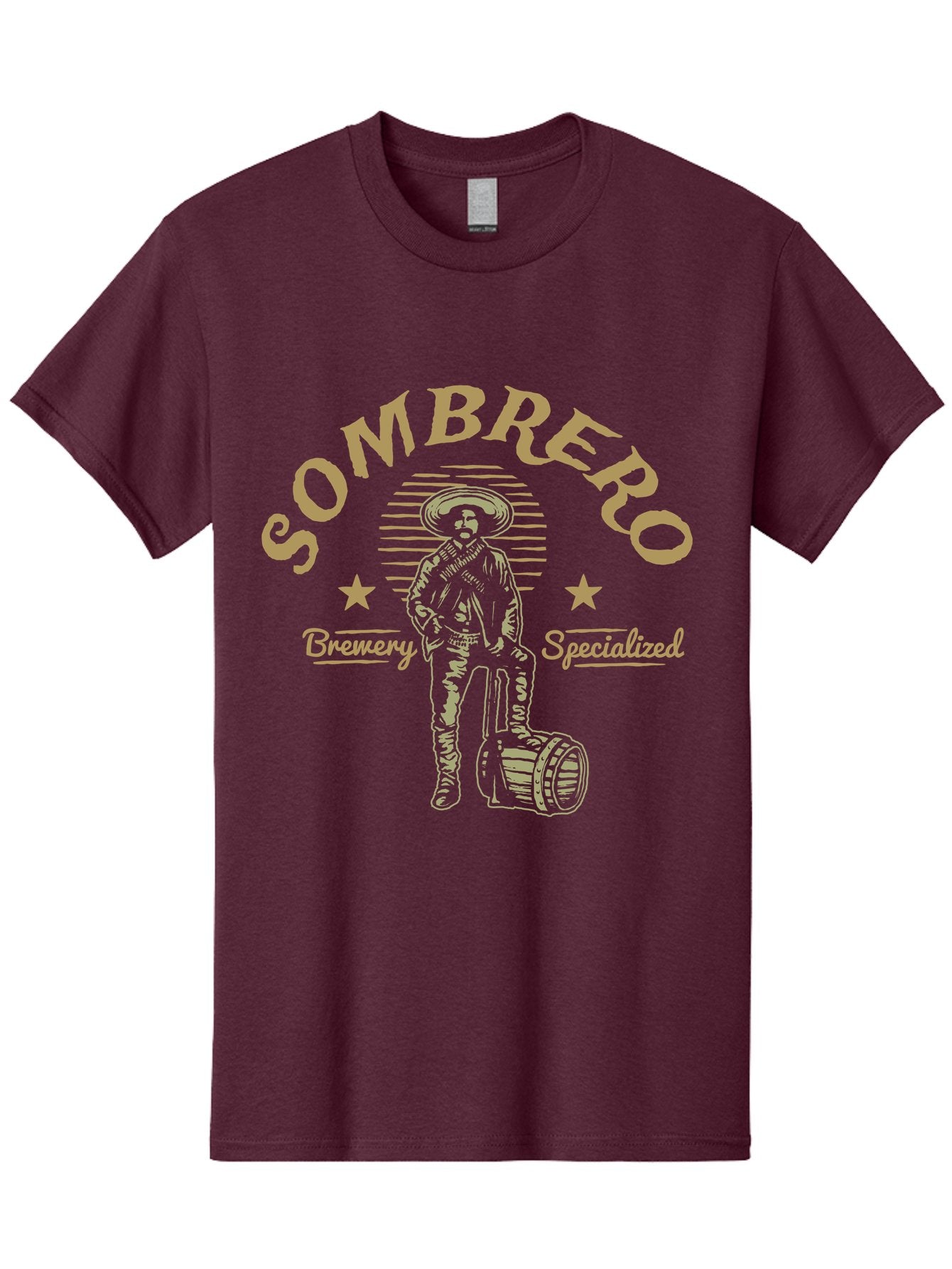 Sombrero Men'S Graphic Tee, 100% Cotton, Comfortable Casual Summer Wear, Machine Washable, Sombrero Brewery Specialized, Mexican Beer, Craft Brewery, Sombrero Logo, Beer Barrel, Mexican Hat, Brewery Logo, Beer Culture Aae655 11