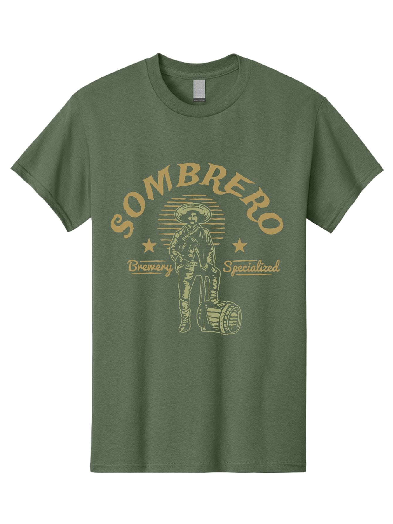 Sombrero Men'S Graphic Tee, 100% Cotton, Comfortable Casual Summer Wear, Machine Washable, Sombrero Brewery Specialized, Mexican Beer, Craft Brewery, Sombrero Logo, Beer Barrel, Mexican Hat, Brewery Logo, Beer Culture Aae655 7