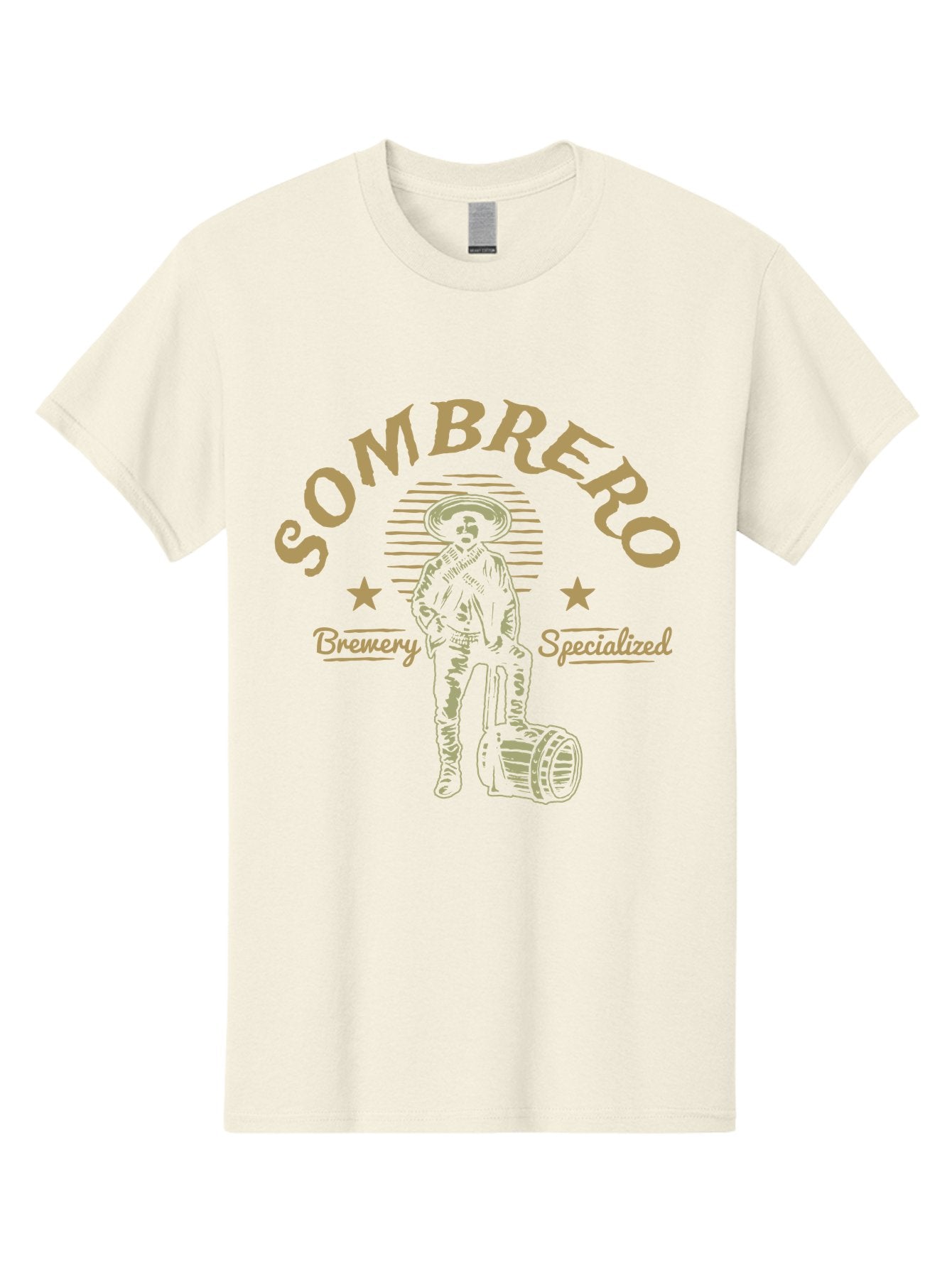 Sombrero Men'S Graphic Tee, 100% Cotton, Comfortable Casual Summer Wear, Machine Washable, Sombrero Brewery Specialized, Mexican Beer, Craft Brewery, Sombrero Logo, Beer Barrel, Mexican Hat, Brewery Logo, Beer Culture Aae655 14