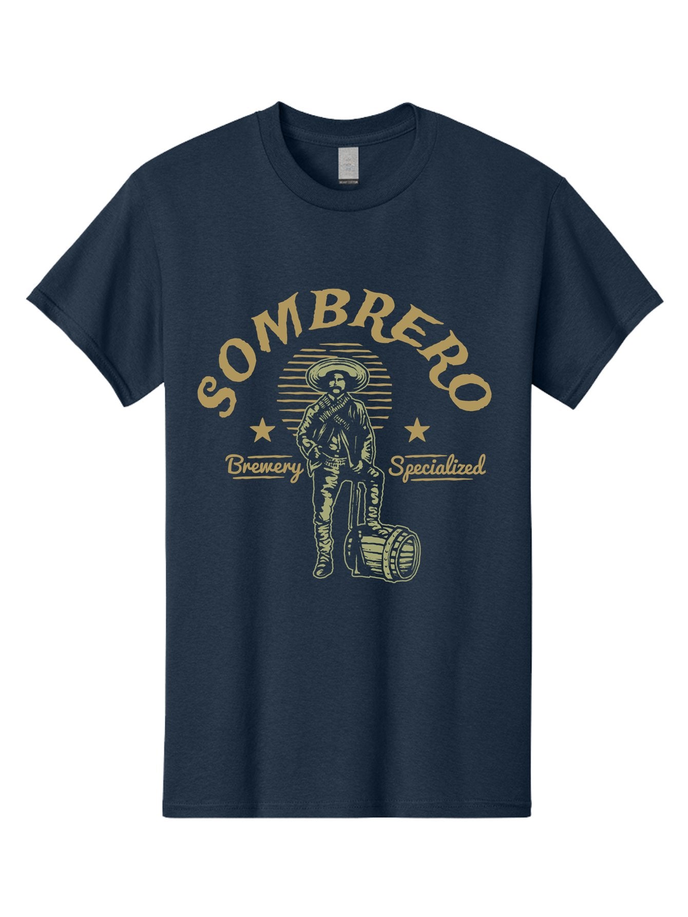 Sombrero Men'S Graphic Tee, 100% Cotton, Comfortable Casual Summer Wear, Machine Washable, Sombrero Brewery Specialized, Mexican Beer, Craft Brewery, Sombrero Logo, Beer Barrel, Mexican Hat, Brewery Logo, Beer Culture Aae655 9