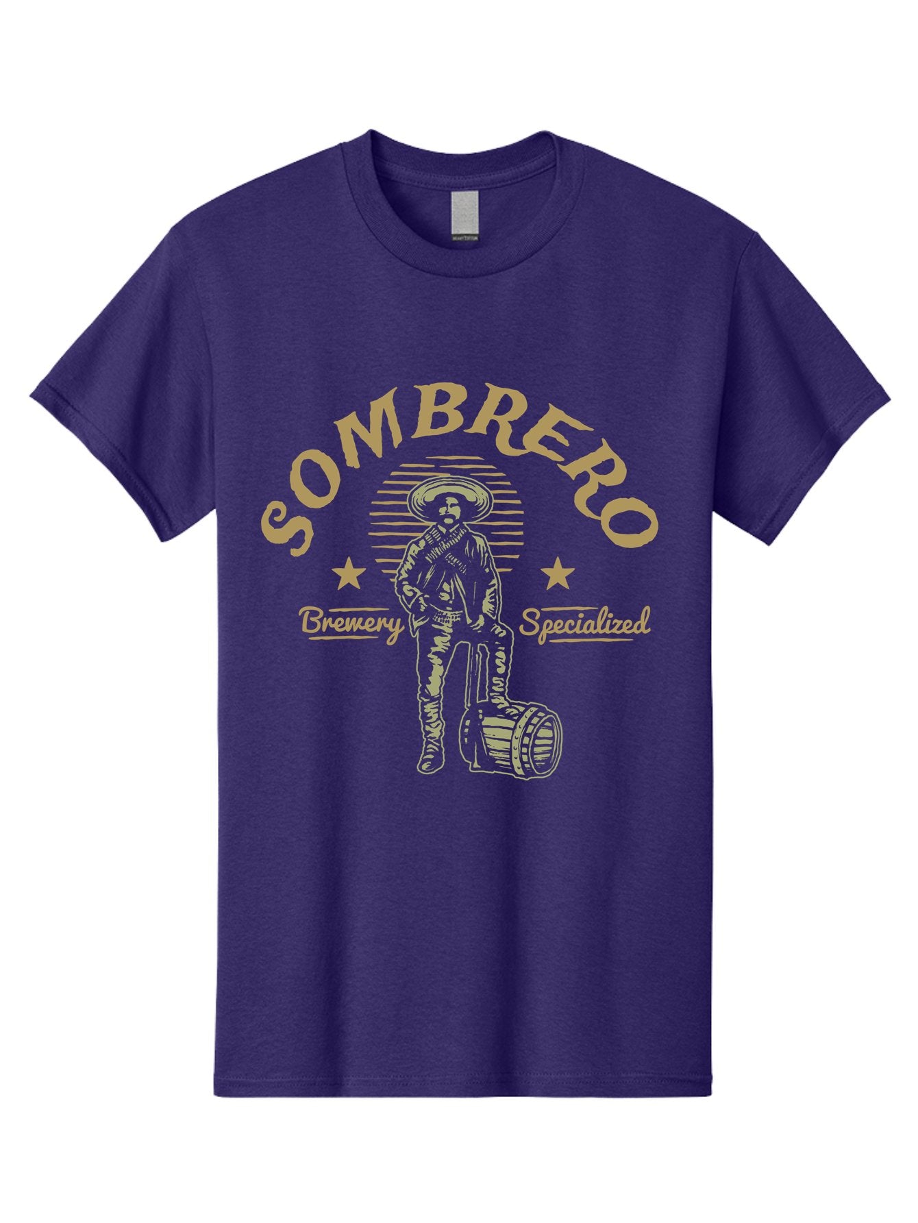 Sombrero Men'S Graphic Tee, 100% Cotton, Comfortable Casual Summer Wear, Machine Washable, Sombrero Brewery Specialized, Mexican Beer, Craft Brewery, Sombrero Logo, Beer Barrel, Mexican Hat, Brewery Logo, Beer Culture Aae655 3