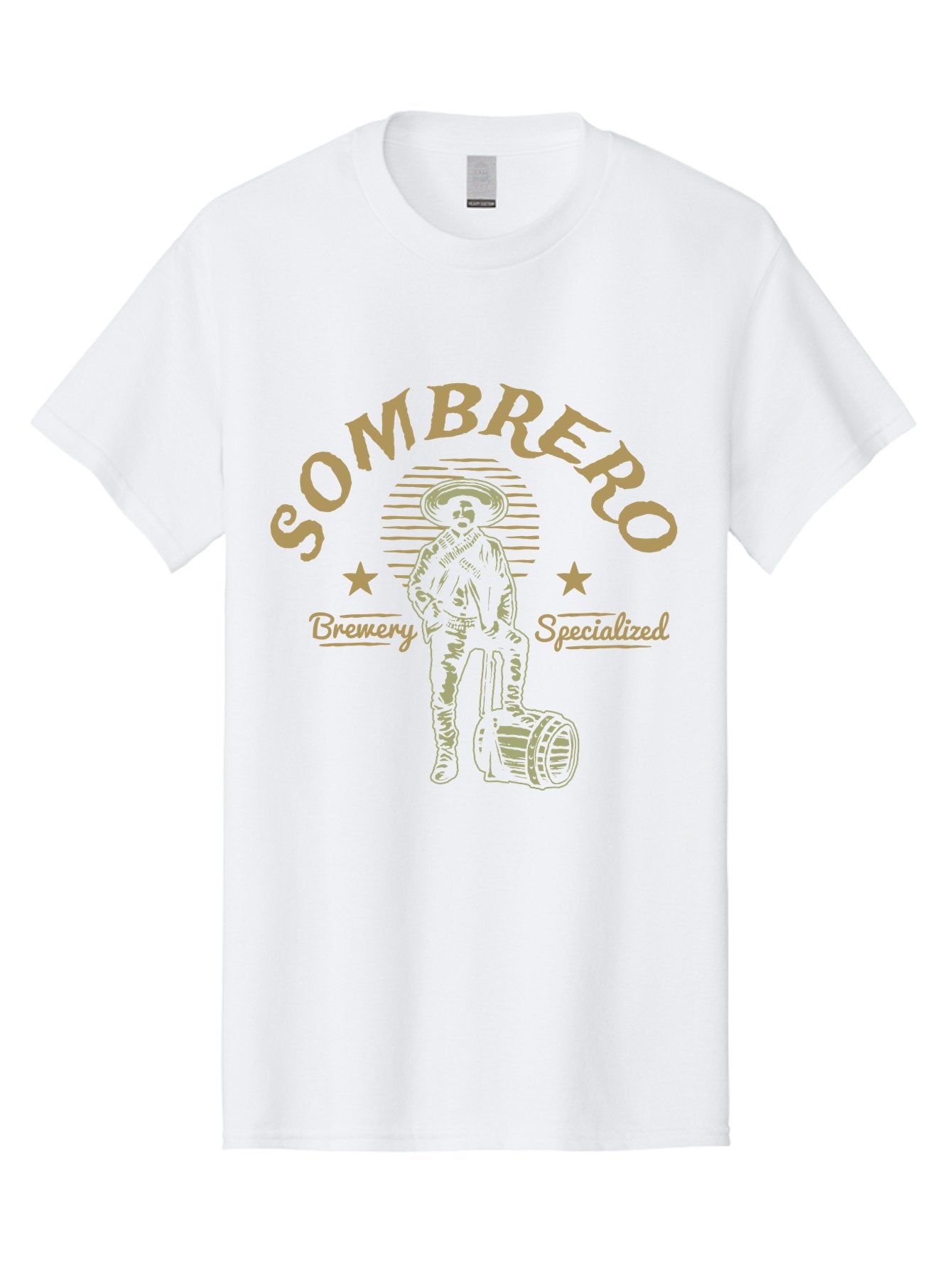 Sombrero Men'S Graphic Tee, 100% Cotton, Comfortable Casual Summer Wear, Machine Washable, Sombrero Brewery Specialized, Mexican Beer, Craft Brewery, Sombrero Logo, Beer Barrel, Mexican Hat, Brewery Logo, Beer Culture Aae655 15