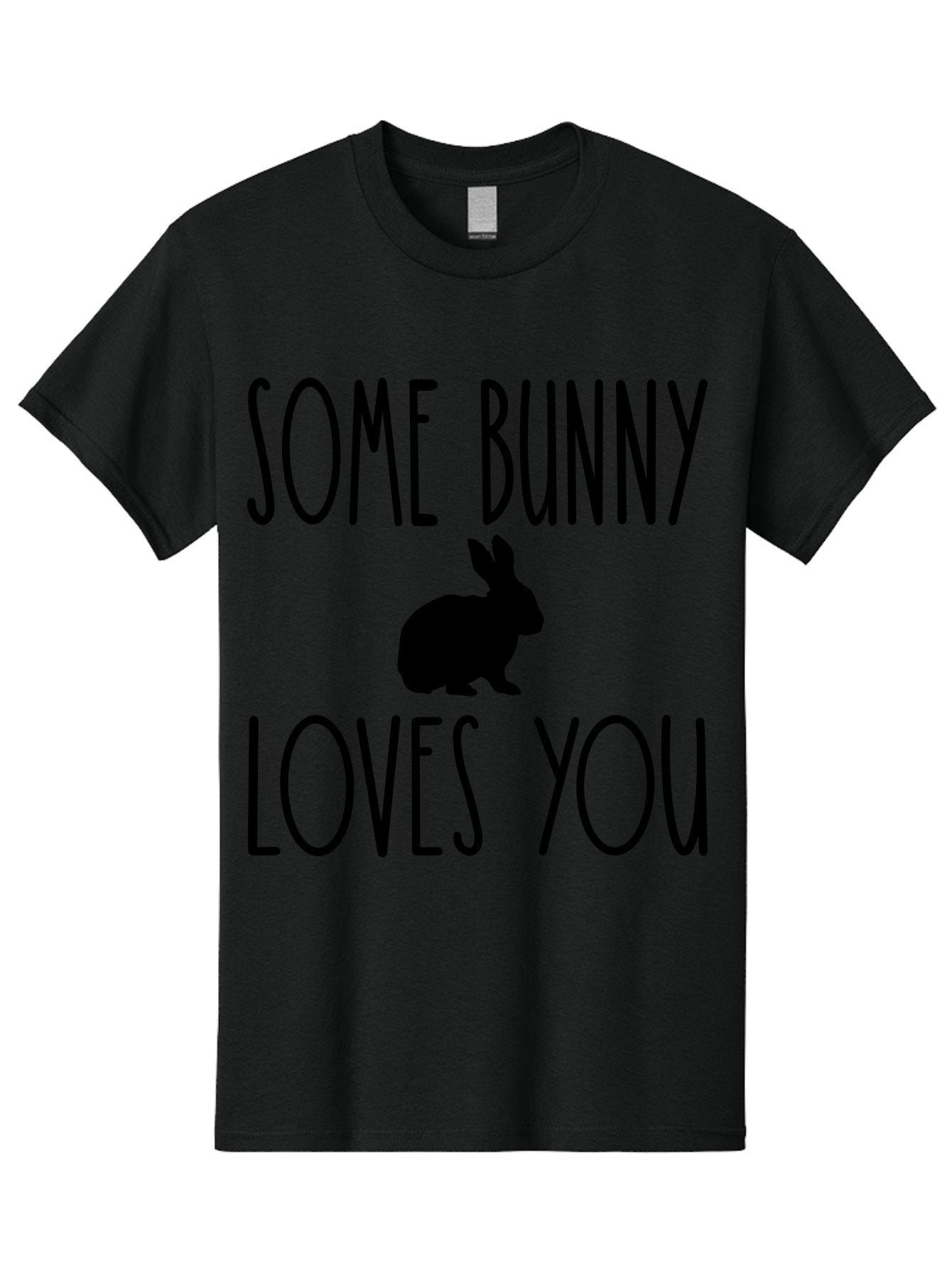 Some Bunny Loves You Men'S Graphic Tee, 100% Cotton, Comfortable Casual Summer Wear, Machine Washable, Bunny Silhouette, Love Message, Easter Theme, Rabbit Graphics, Cute Design, Funny Quotes, Spring Season Aae656 8