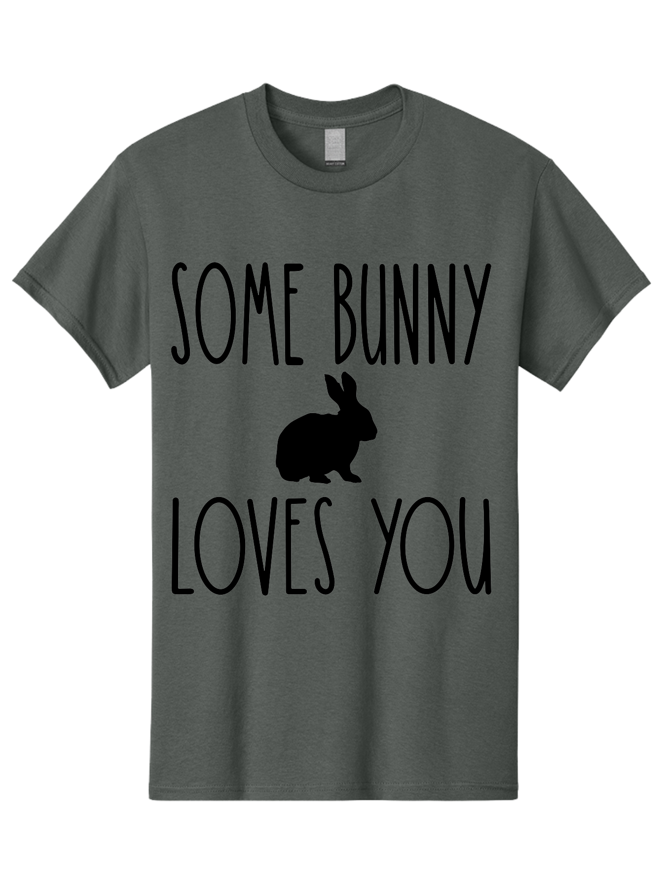 Some Bunny Loves You Men'S Graphic Tee, 100% Cotton, Comfortable Casual Summer Wear, Machine Washable, Bunny Silhouette, Love Message, Easter Theme, Rabbit Graphics, Cute Design, Funny Quotes, Spring Season Aae656 9
