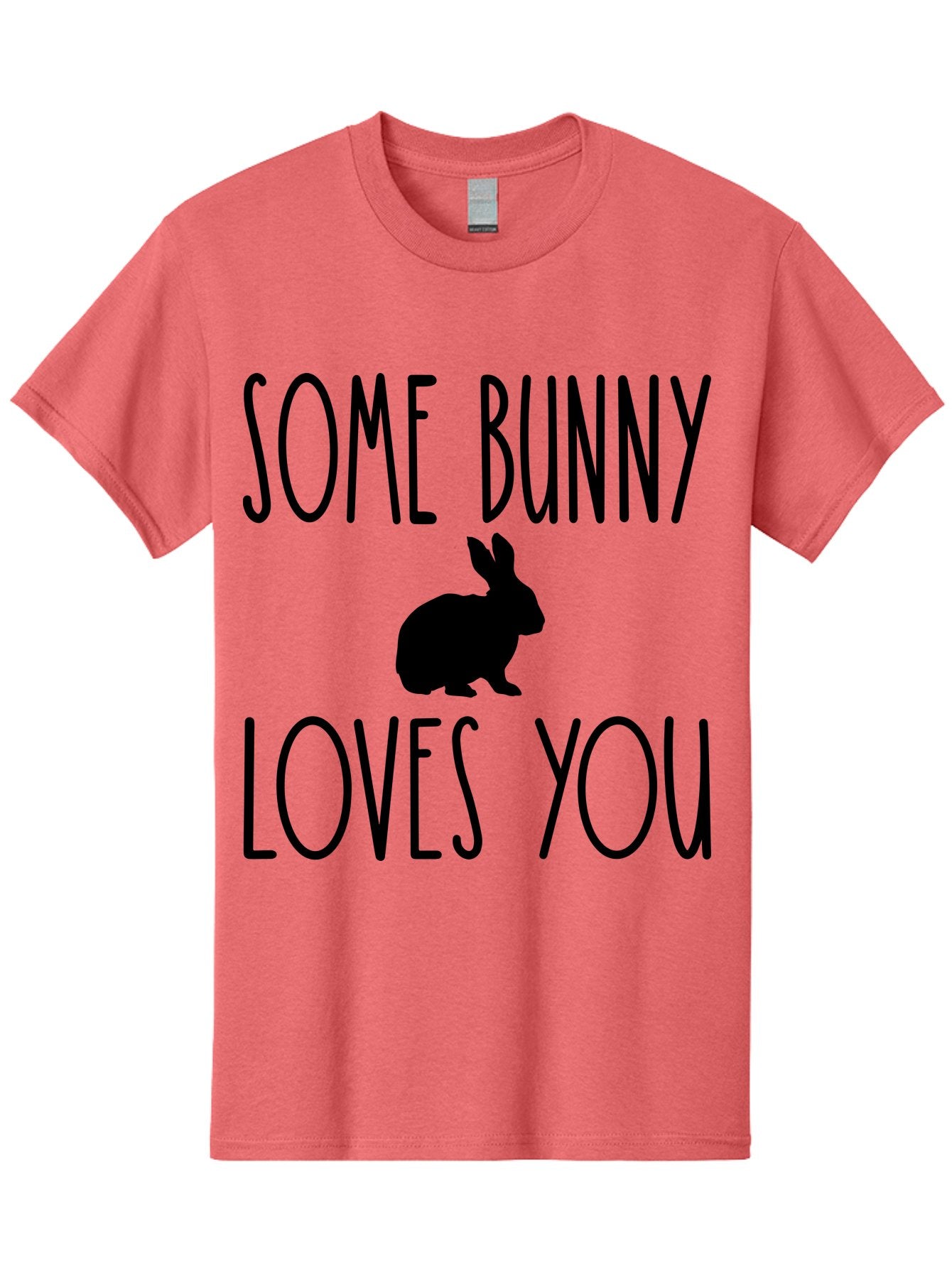 Some Bunny Loves You Men'S Graphic Tee, 100% Cotton, Comfortable Casual Summer Wear, Machine Washable, Bunny Silhouette, Love Message, Easter Theme, Rabbit Graphics, Cute Design, Funny Quotes, Spring Season Aae656 9