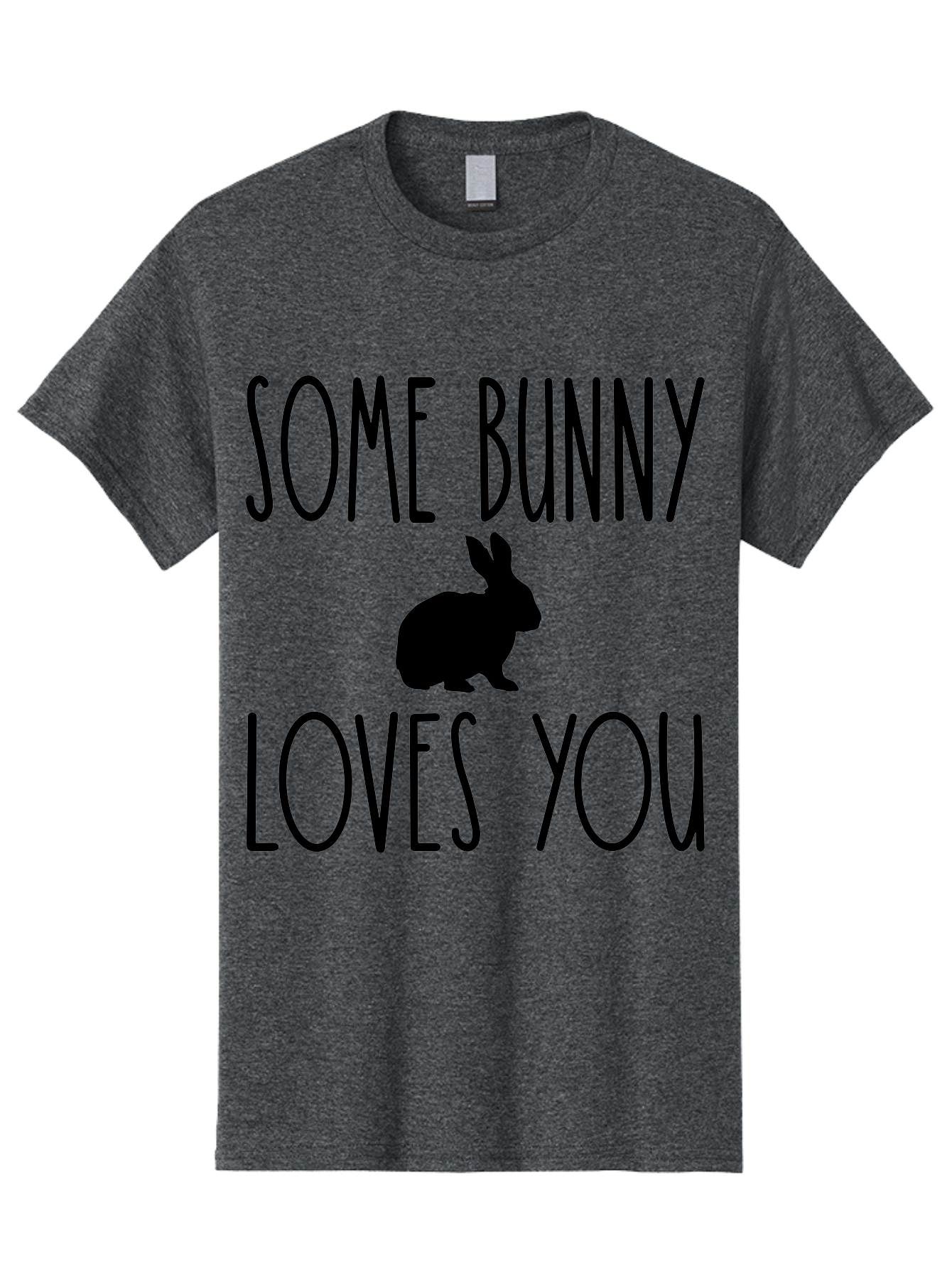Some Bunny Loves You Men'S Graphic Tee, 100% Cotton, Comfortable Casual Summer Wear, Machine Washable, Bunny Silhouette, Love Message, Easter Theme, Rabbit Graphics, Cute Design, Funny Quotes, Spring Season Aae656 21