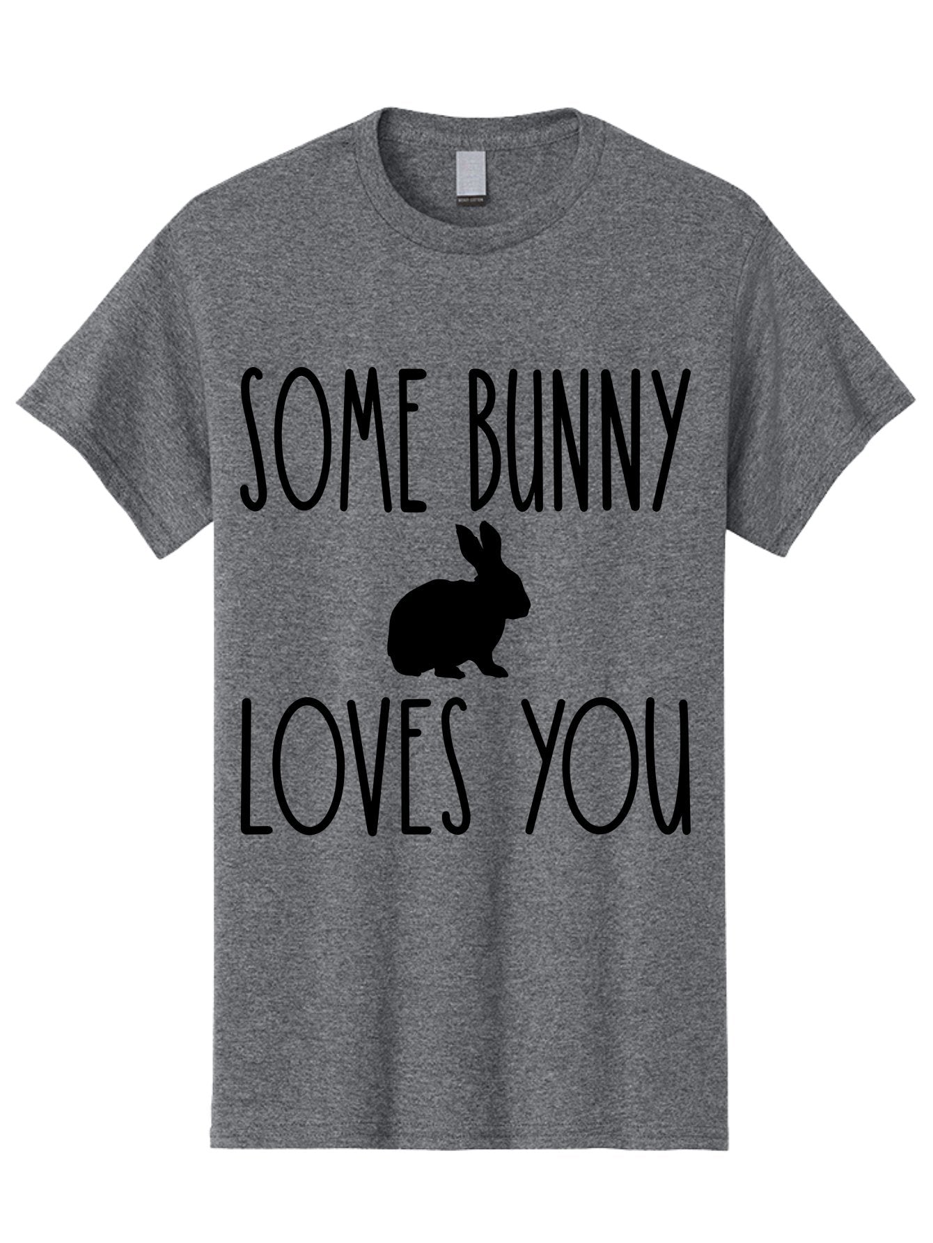 Some Bunny Loves You Men'S Graphic Tee, 100% Cotton, Comfortable Casual Summer Wear, Machine Washable, Bunny Silhouette, Love Message, Easter Theme, Rabbit Graphics, Cute Design, Funny Quotes, Spring Season Aae656 5