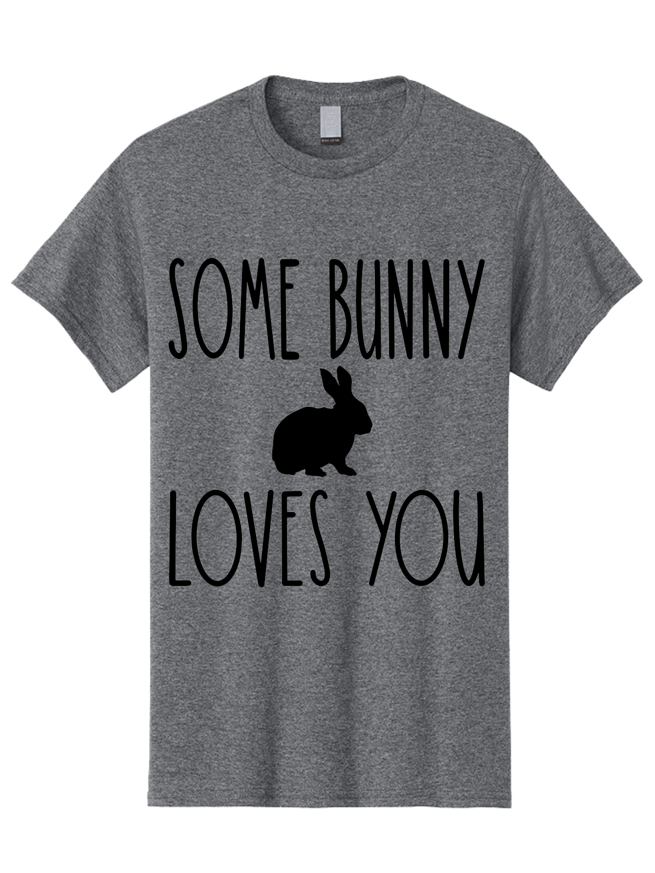 Some Bunny Loves You Men'S Graphic Tee, 100% Cotton, Comfortable Casual Summer Wear, Machine Washable, Bunny Silhouette, Love Message, Easter Theme, Rabbit Graphics, Cute Design, Funny Quotes, Spring Season Aae656