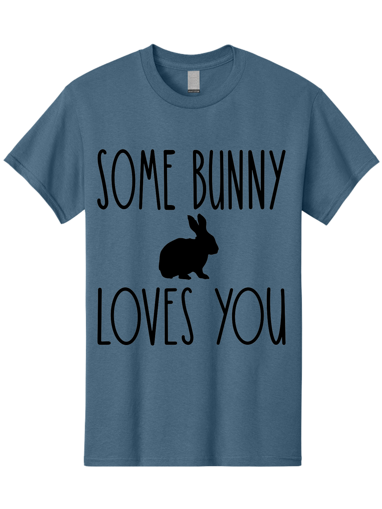 Some Bunny Loves You Men'S Graphic Tee, 100% Cotton, Comfortable Casual Summer Wear, Machine Washable, Bunny Silhouette, Love Message, Easter Theme, Rabbit Graphics, Cute Design, Funny Quotes, Spring Season Aae656 23