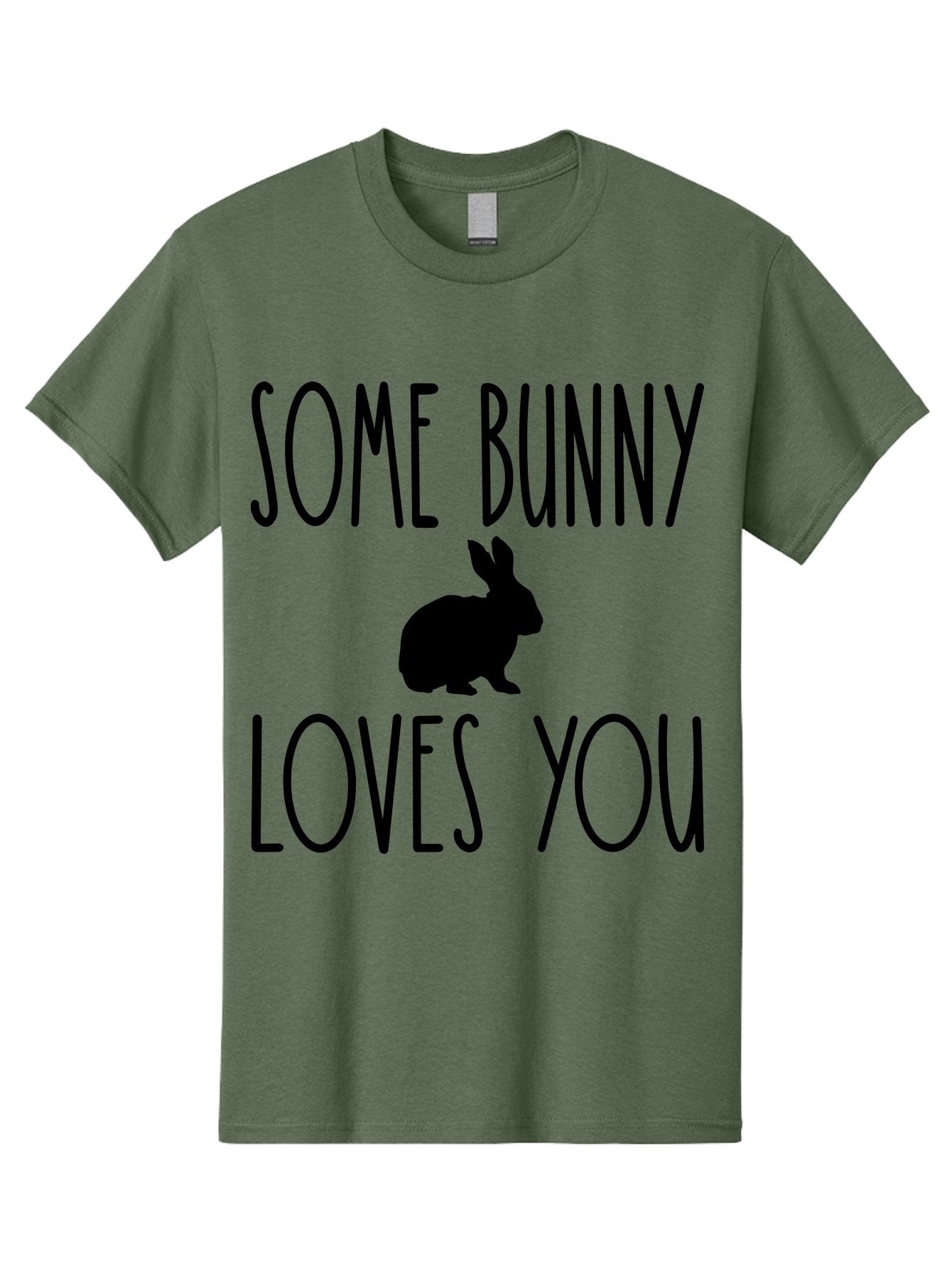 Some Bunny Loves You Men'S Graphic Tee, 100% Cotton, Comfortable Casual Summer Wear, Machine Washable, Bunny Silhouette, Love Message, Easter Theme, Rabbit Graphics, Cute Design, Funny Quotes, Spring Season Aae656 6