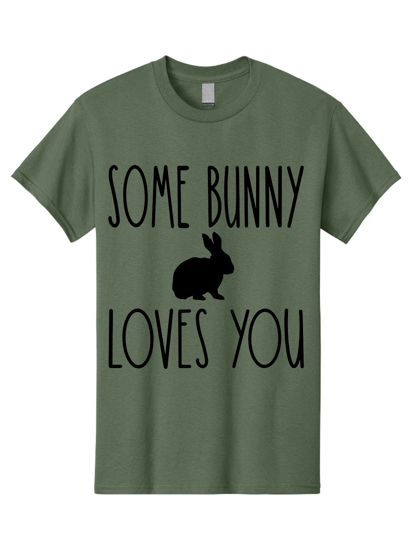 Some Bunny Loves You Men'S Graphic Tee, 100% Cotton, Comfortable Casual Summer Wear, Machine Washable, Bunny Silhouette, Love Message, Easter Theme, Rabbit Graphics, Cute Design, Funny Quotes, Spring Season Aae656 13
