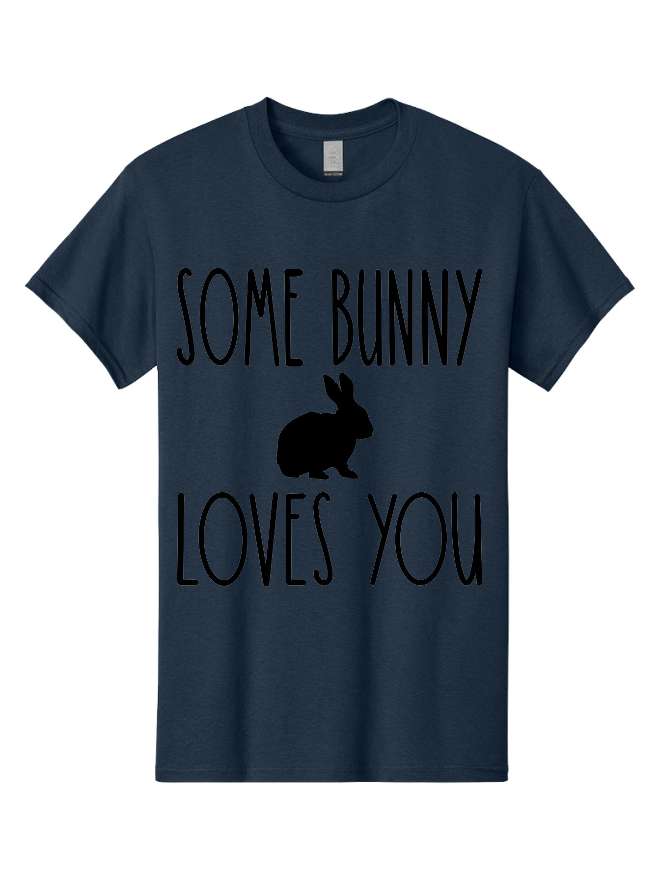 Some Bunny Loves You Men'S Graphic Tee, 100% Cotton, Comfortable Casual Summer Wear, Machine Washable, Bunny Silhouette, Love Message, Easter Theme, Rabbit Graphics, Cute Design, Funny Quotes, Spring Season Aae656 15