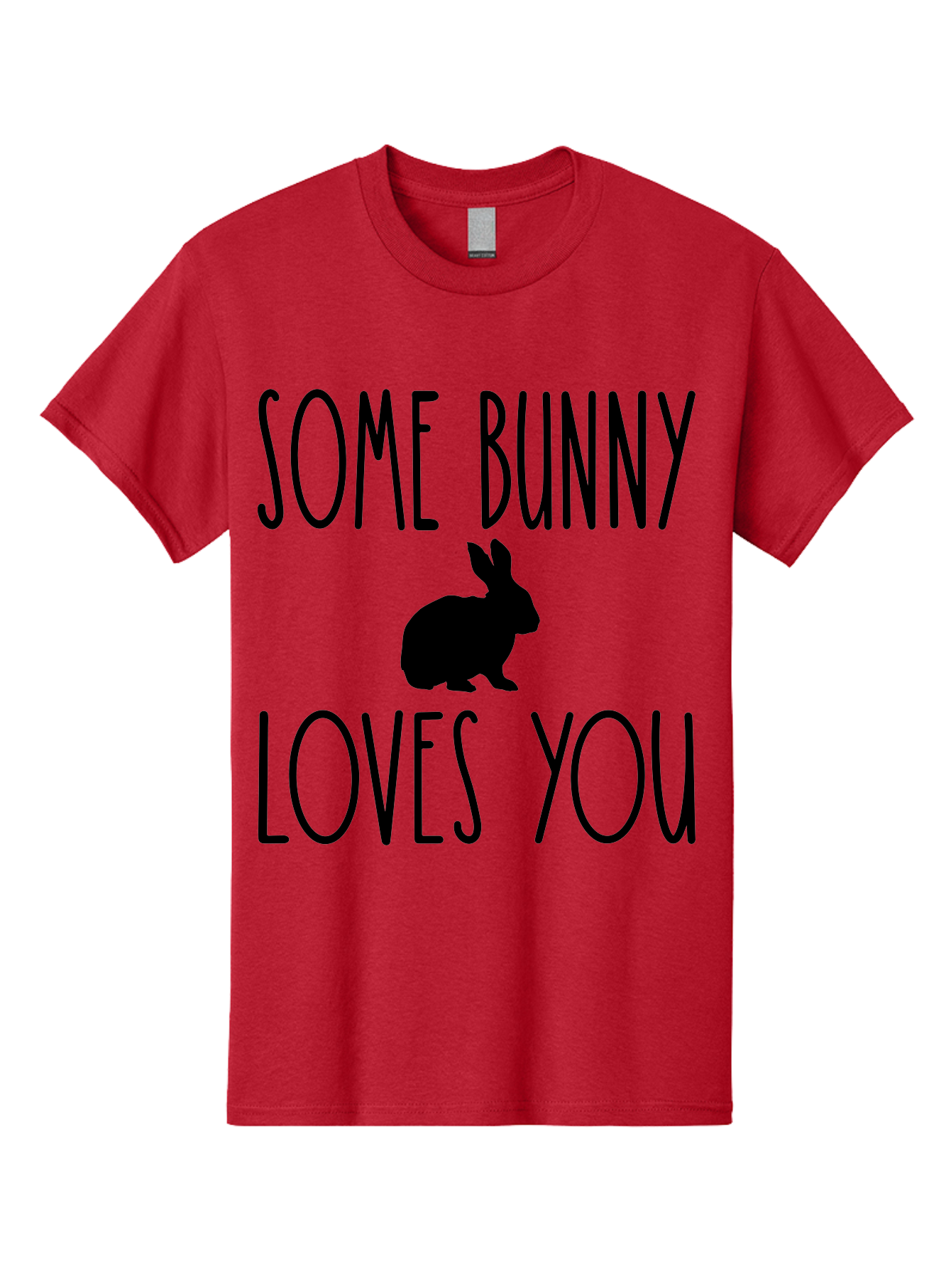 Some Bunny Loves You Men'S Graphic Tee, 100% Cotton, Comfortable Casual Summer Wear, Machine Washable, Bunny Silhouette, Love Message, Easter Theme, Rabbit Graphics, Cute Design, Funny Quotes, Spring Season Aae656 3