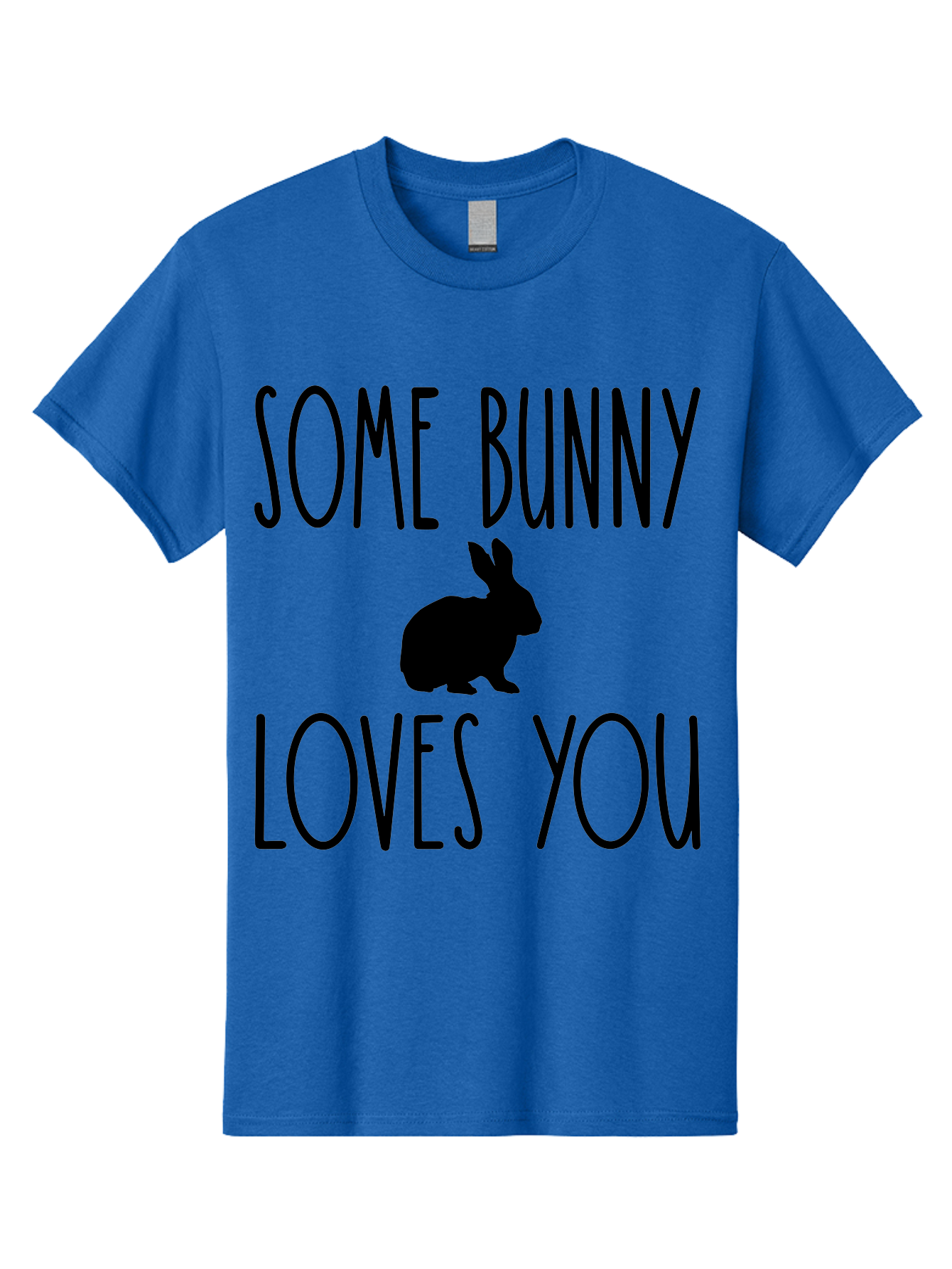 Some Bunny Loves You Men'S Graphic Tee, 100% Cotton, Comfortable Casual Summer Wear, Machine Washable, Bunny Silhouette, Love Message, Easter Theme, Rabbit Graphics, Cute Design, Funny Quotes, Spring Season Aae656 7