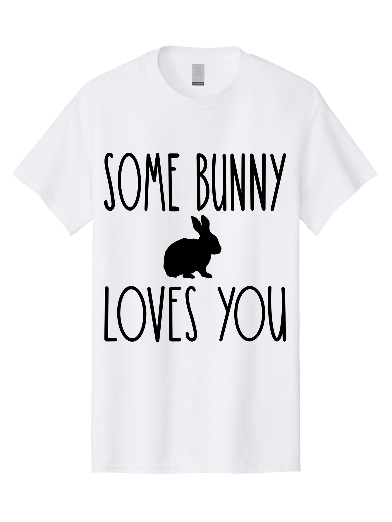 Some Bunny Loves You Men'S Graphic Tee, 100% Cotton, Comfortable Casual Summer Wear, Machine Washable, Bunny Silhouette, Love Message, Easter Theme, Rabbit Graphics, Cute Design, Funny Quotes, Spring Season Aae656 11