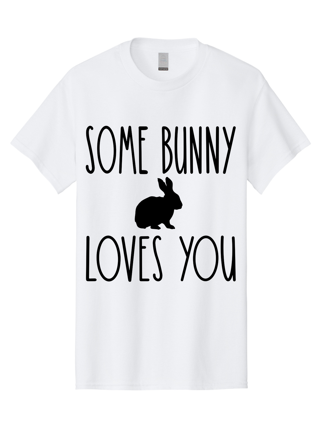 Some Bunny Loves You Men'S Graphic Tee, 100% Cotton, Comfortable Casual Summer Wear, Machine Washable, Bunny Silhouette, Love Message, Easter Theme, Rabbit Graphics, Cute Design, Funny Quotes, Spring Season Aae656 25