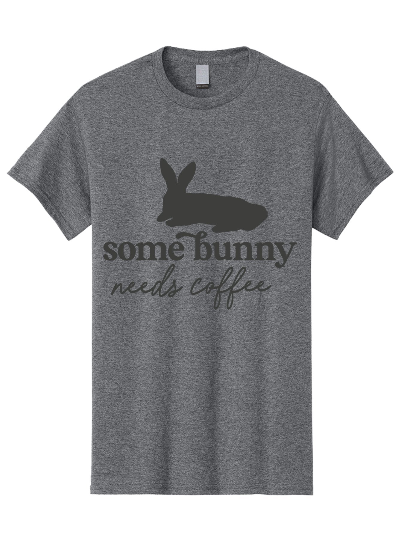 Some Bunny Needs Coffee Men'S Graphic Tee, 100% Cotton, Comfortable Casual Summer Wear, Machine Washable, Coffee Lover, Bunny Silhouette, Morning Motivation, Caffeine Humor, Rabbit Design, Funny Quote, Coffee Break Aae657 15