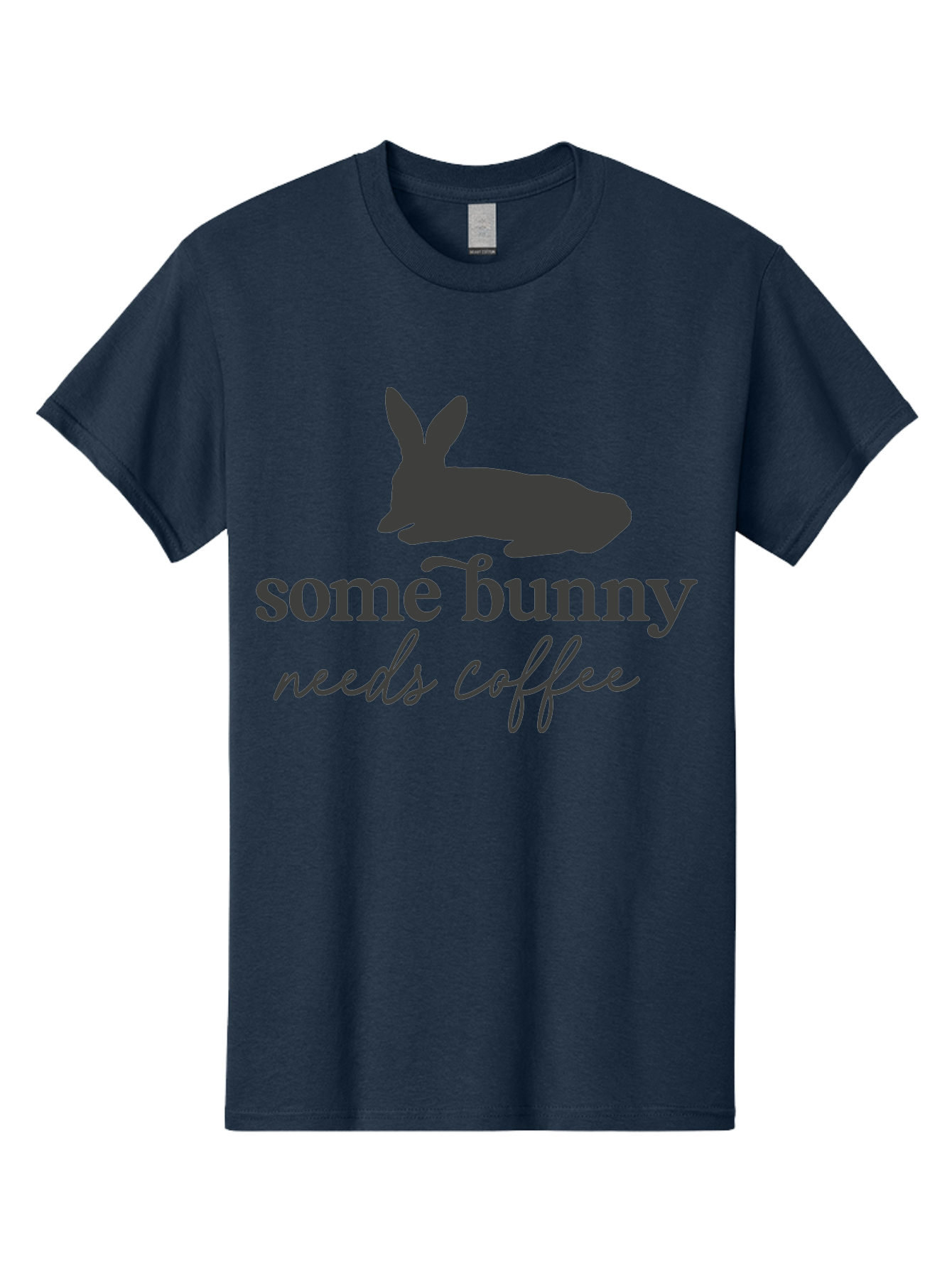 Some Bunny Needs Coffee Men'S Graphic Tee, 100% Cotton, Comfortable Casual Summer Wear, Machine Washable, Coffee Lover, Bunny Silhouette, Morning Motivation, Caffeine Humor, Rabbit Design, Funny Quote, Coffee Break Aae657 3