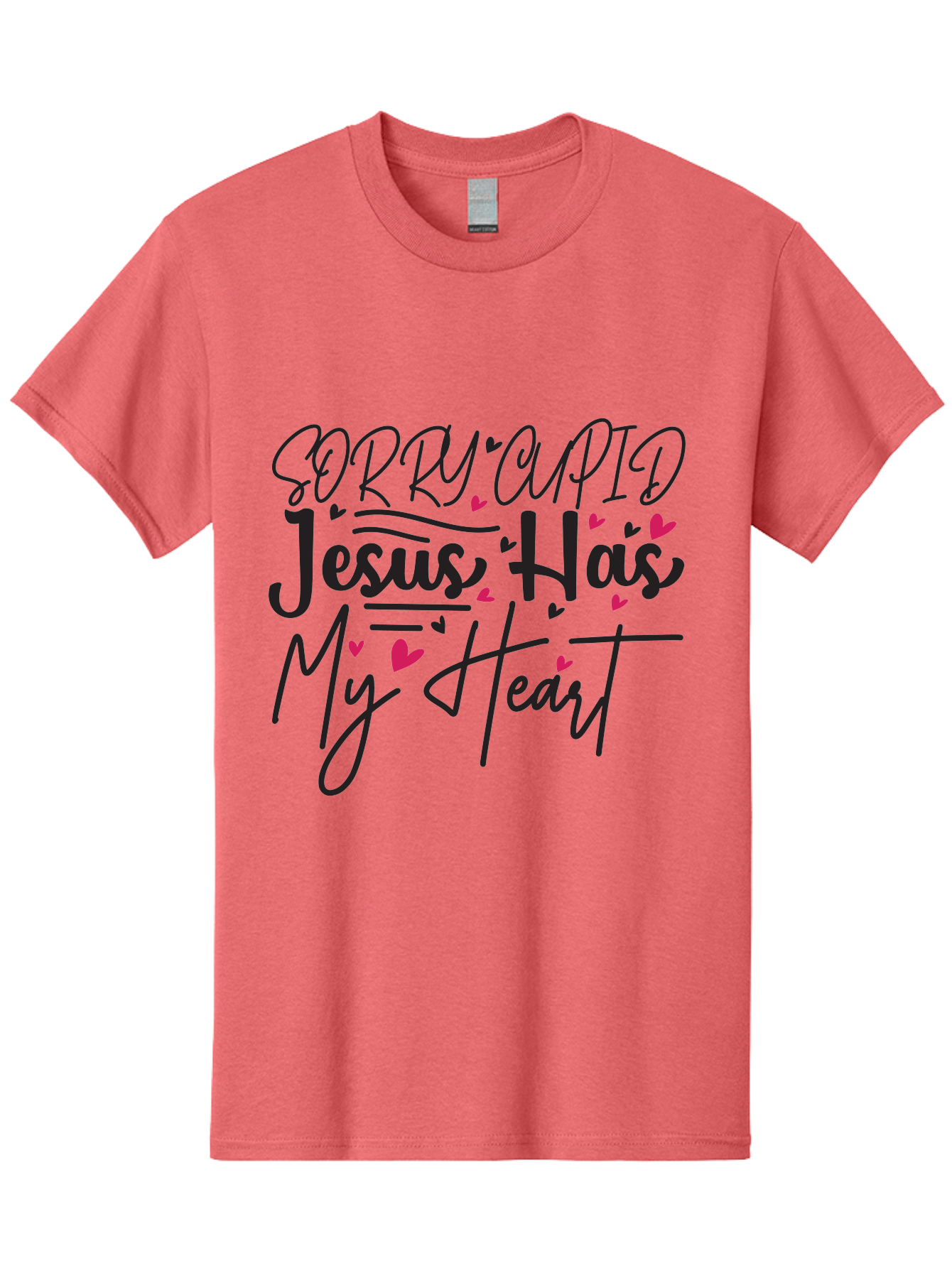 Sorry Cupid Jesus Has My Heart Men'S Graphic Tee, 100% Cotton, Comfortable Casual Summer Wear, Machine Washable, Valentine'S Day Quote, Christian Love, Jesus Has My Heart, Sorry Cupid, Inspirational Quotes, Faith-Based Design, Aae658 21
