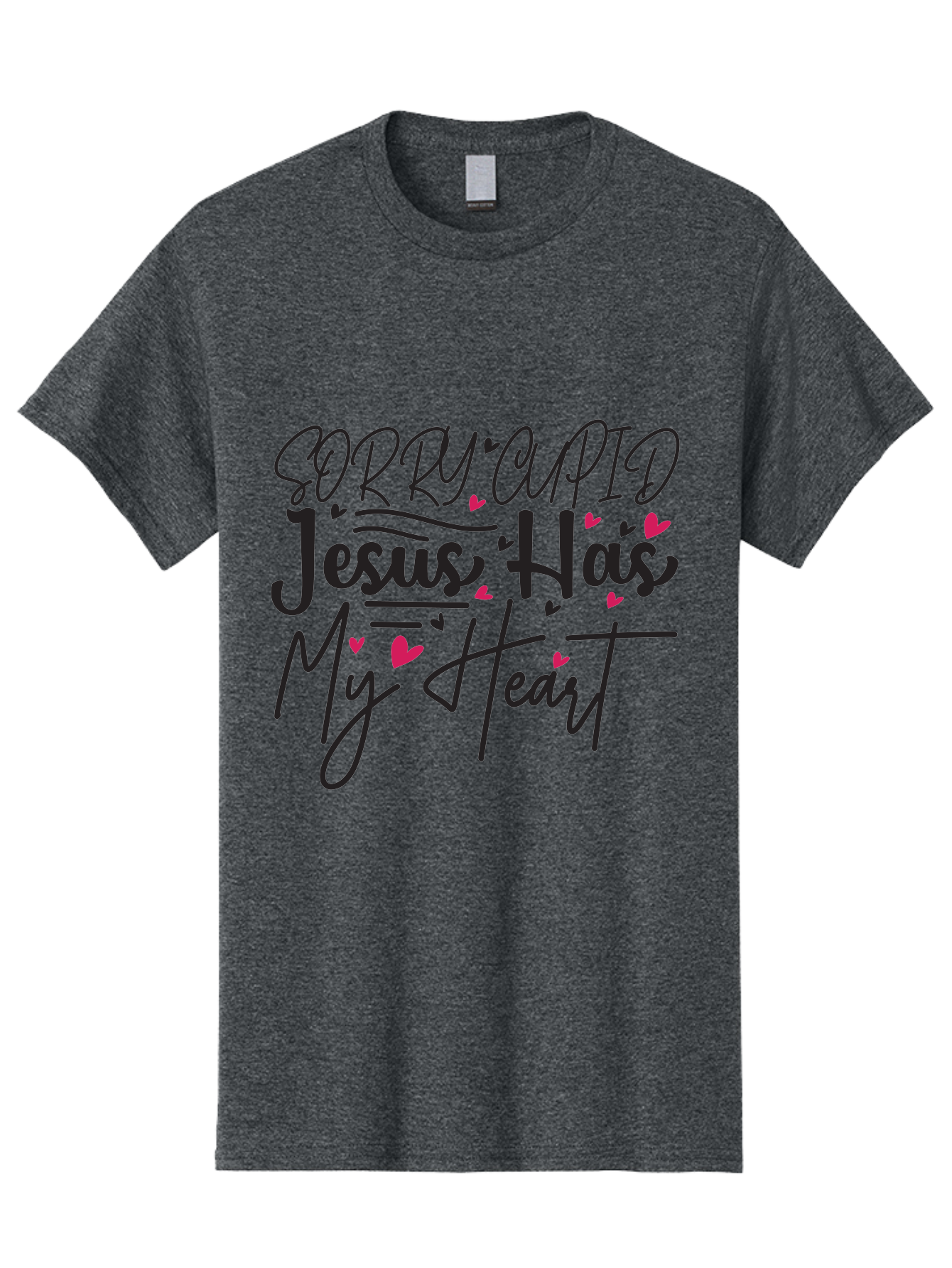 Sorry Cupid Jesus Has My Heart Men'S Graphic Tee, 100% Cotton, Comfortable Casual Summer Wear, Machine Washable, Valentine'S Day Quote, Christian Love, Jesus Has My Heart, Sorry Cupid, Inspirational Quotes, Faith-Based Design, Aae658 17