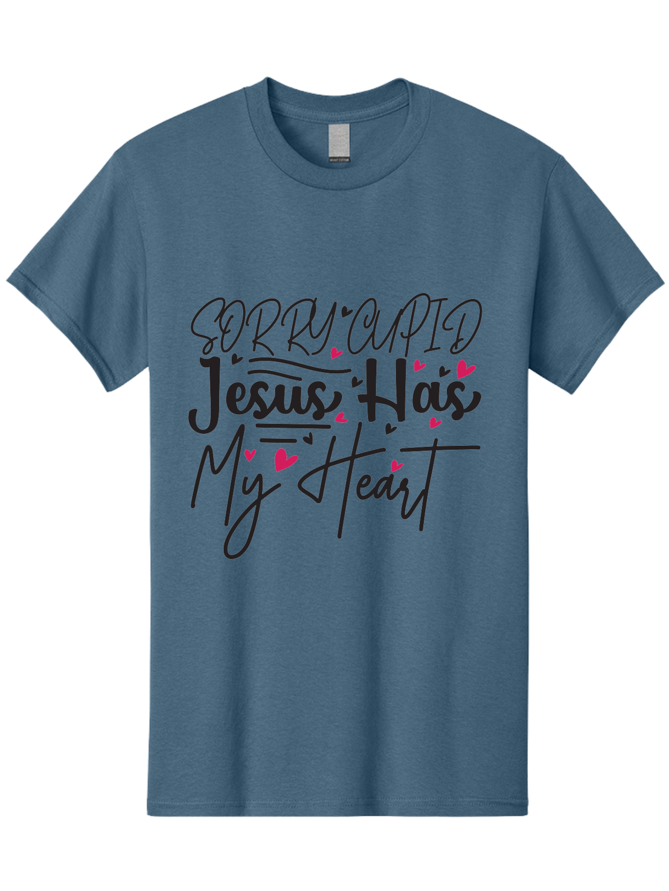 Sorry Cupid Jesus Has My Heart Men'S Graphic Tee, 100% Cotton, Comfortable Casual Summer Wear, Machine Washable, Valentine'S Day Quote, Christian Love, Jesus Has My Heart, Sorry Cupid, Inspirational Quotes, Faith-Based Design, Aae658 9