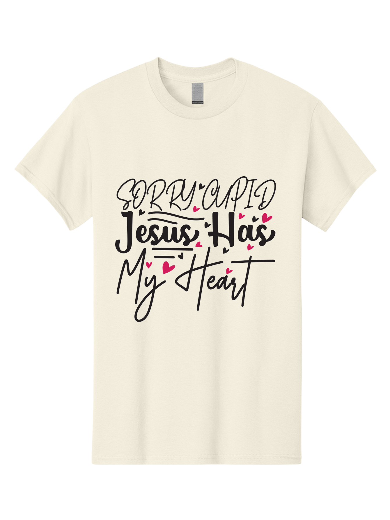 Sorry Cupid Jesus Has My Heart Men'S Graphic Tee, 100% Cotton, Comfortable Casual Summer Wear, Machine Washable, Valentine'S Day Quote, Christian Love, Jesus Has My Heart, Sorry Cupid, Inspirational Quotes, Faith-Based Design, Aae658 11