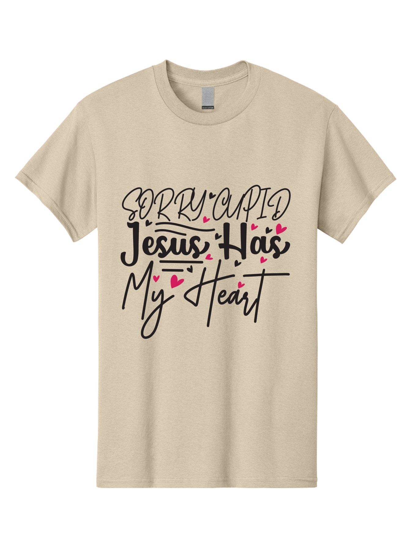Sorry Cupid Jesus Has My Heart Men'S Graphic Tee, 100% Cotton, Comfortable Casual Summer Wear, Machine Washable, Valentine'S Day Quote, Christian Love, Jesus Has My Heart, Sorry Cupid, Inspirational Quotes, Faith-Based Design, Aae658 6
