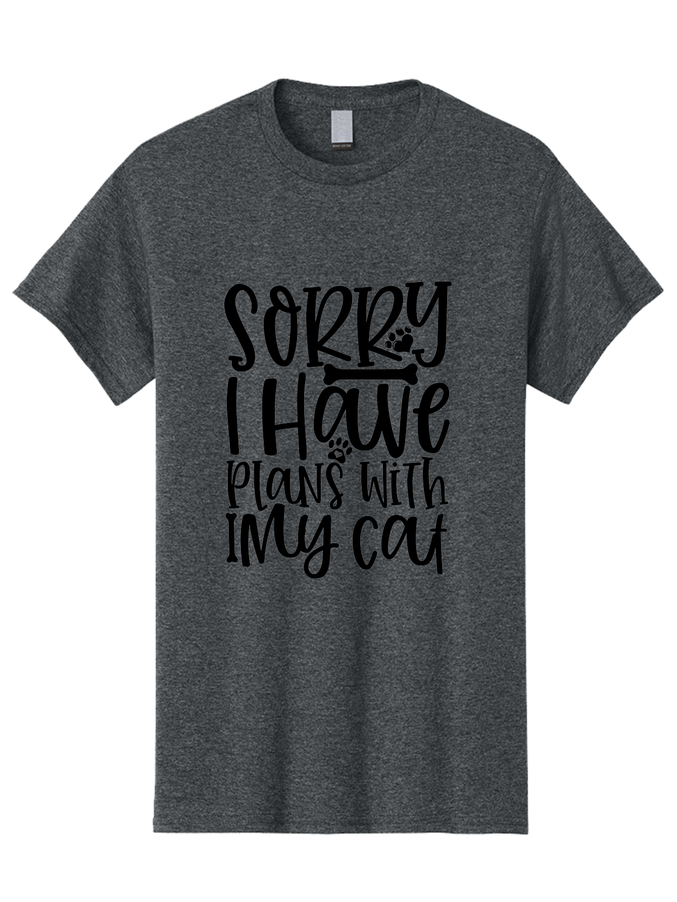 Sorry I Have Plans With My Cat Men'S Graphic Tee, 100% Cotton, Comfortable Casual Summer Wear, Machine Washable, Funny Cat Quote, Cat Lover Gift, Cat Mom Quote, Cat Dad Quote, Sorry I Have Plans With My Cat, Cat Humor, Pet Love Aae660 9
