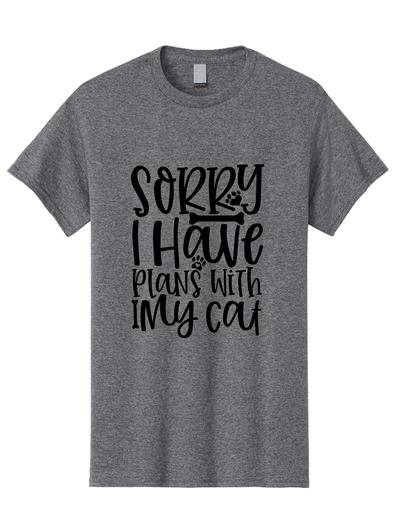 Sorry I Have Plans With My Cat Men'S Graphic Tee, 100% Cotton, Comfortable Casual Summer Wear, Machine Washable, Funny Cat Quote, Cat Lover Gift, Cat Mom Quote, Cat Dad Quote, Sorry I Have Plans With My Cat, Cat Humor, Pet Love Aae660 11