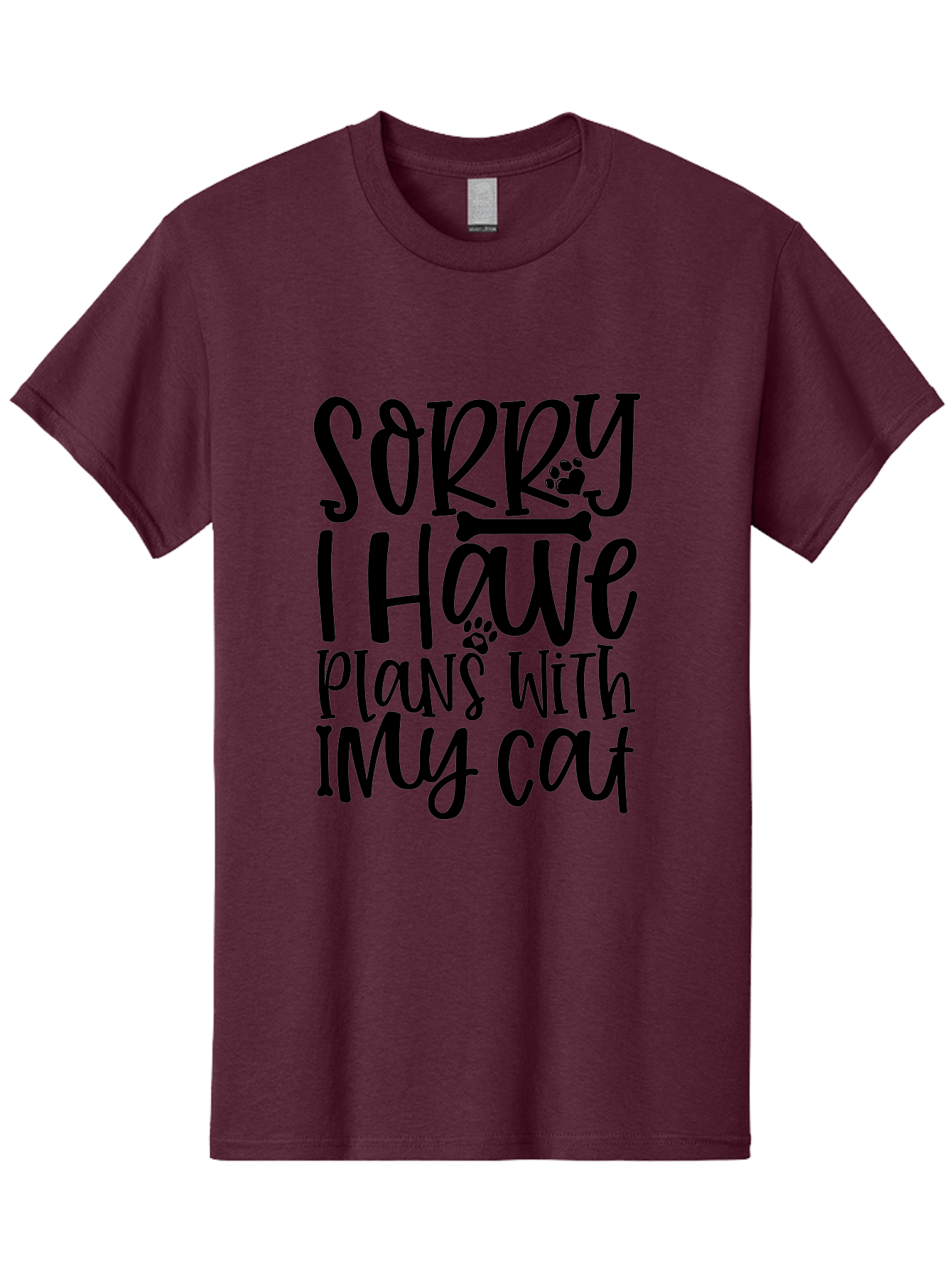 Sorry I Have Plans With My Cat Men'S Graphic Tee, 100% Cotton, Comfortable Casual Summer Wear, Machine Washable, Funny Cat Quote, Cat Lover Gift, Cat Mom Quote, Cat Dad Quote, Sorry I Have Plans With My Cat, Cat Humor, Pet Love Aae660 5