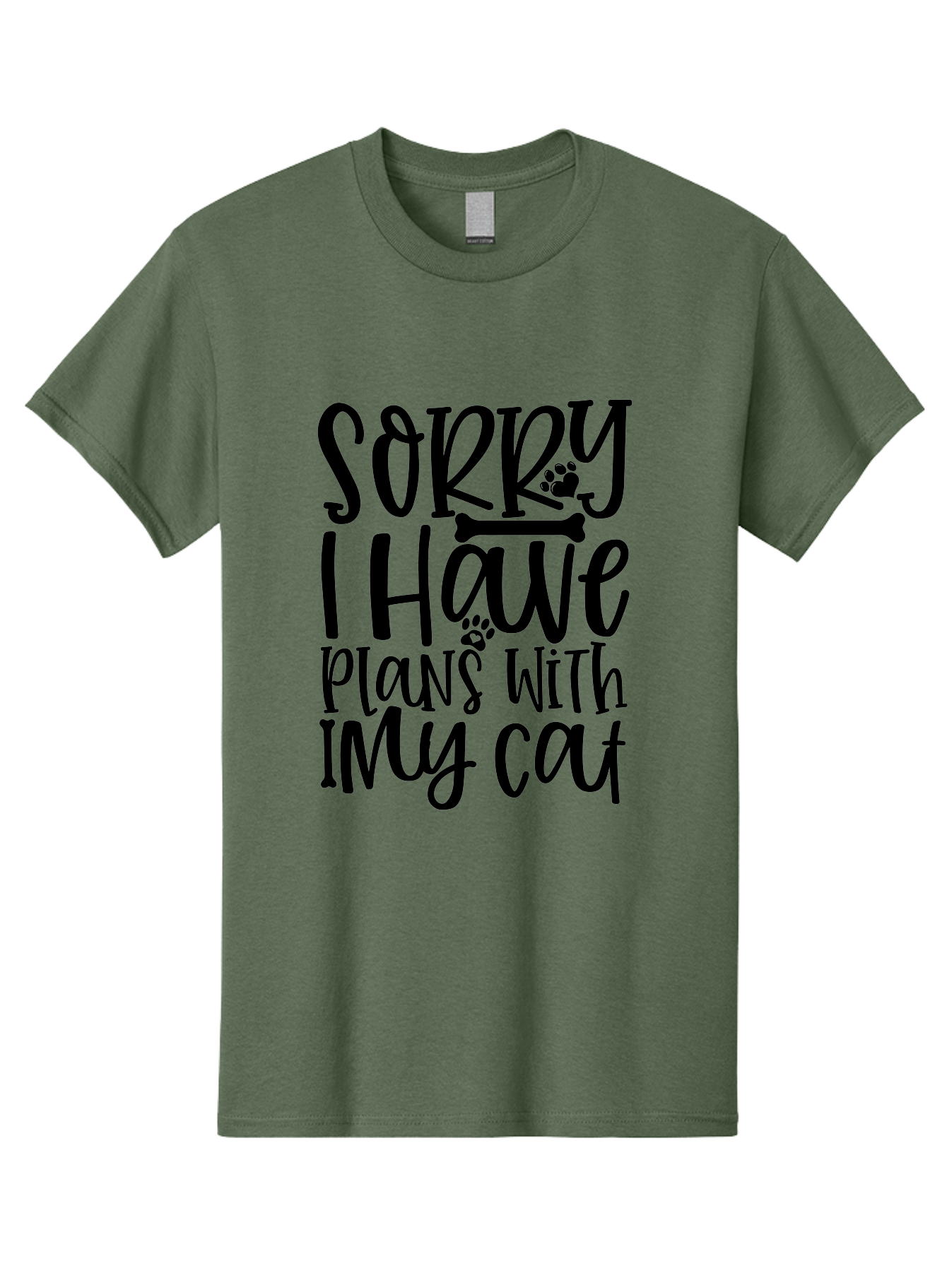 Sorry I Have Plans With My Cat Men'S Graphic Tee, 100% Cotton, Comfortable Casual Summer Wear, Machine Washable, Funny Cat Quote, Cat Lover Gift, Cat Mom Quote, Cat Dad Quote, Sorry I Have Plans With My Cat, Cat Humor, Pet Love Aae660 25