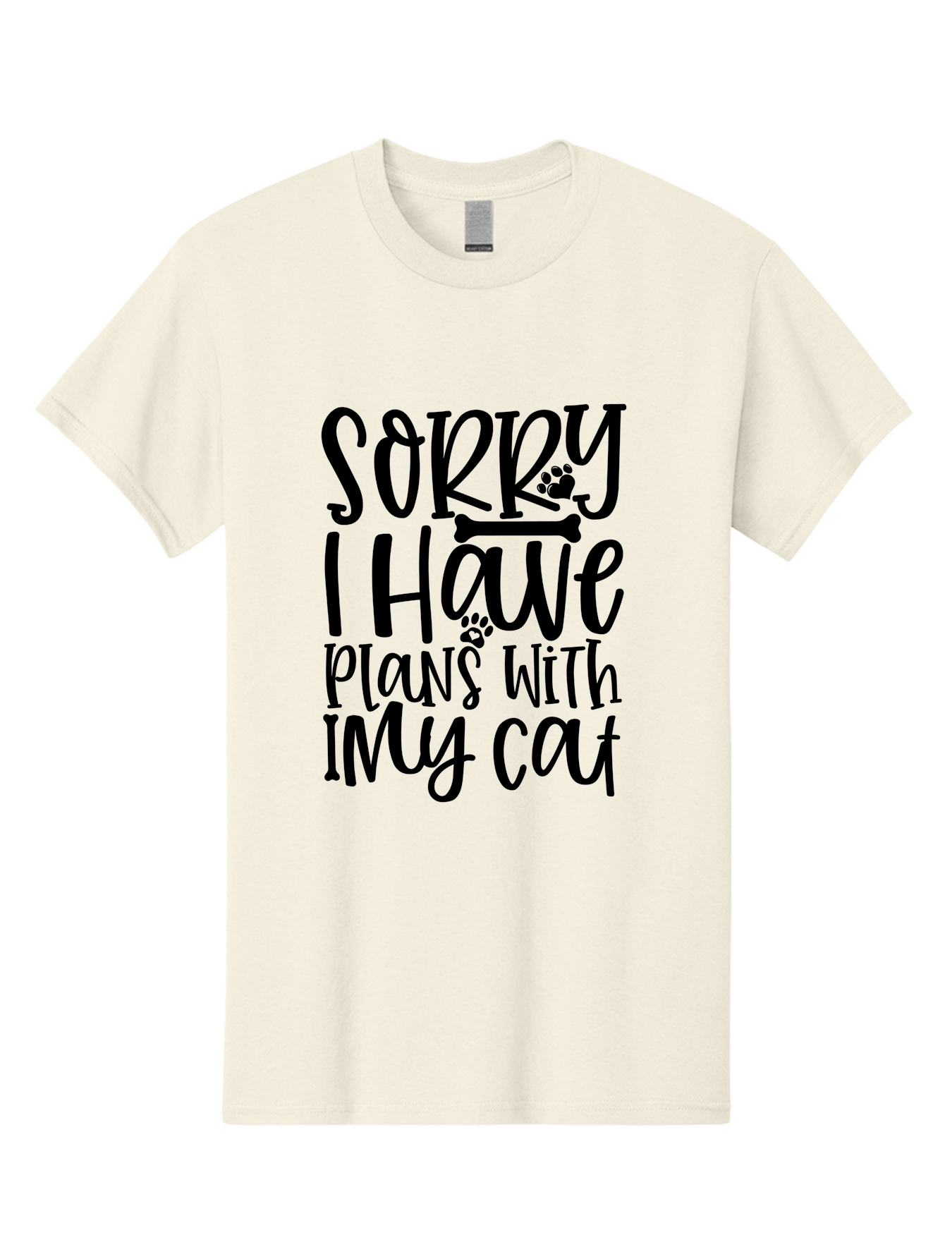 Sorry I Have Plans With My Cat Men'S Graphic Tee, 100% Cotton, Comfortable Casual Summer Wear, Machine Washable, Funny Cat Quote, Cat Lover Gift, Cat Mom Quote, Cat Dad Quote, Sorry I Have Plans With My Cat, Cat Humor, Pet Love Aae660 23
