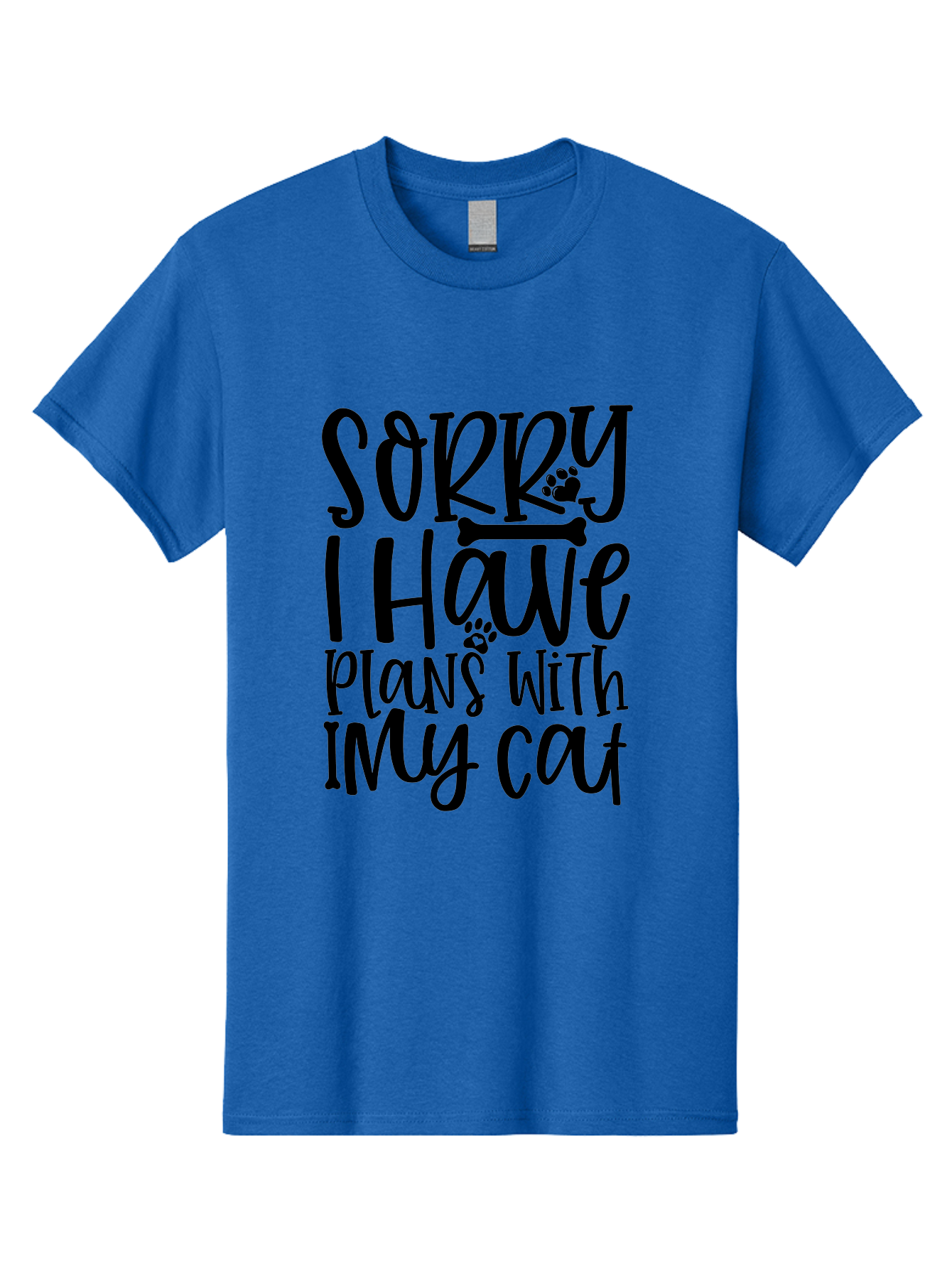 Sorry I Have Plans With My Cat Men'S Graphic Tee, 100% Cotton, Comfortable Casual Summer Wear, Machine Washable, Funny Cat Quote, Cat Lover Gift, Cat Mom Quote, Cat Dad Quote, Sorry I Have Plans With My Cat, Cat Humor, Pet Love Aae660 7