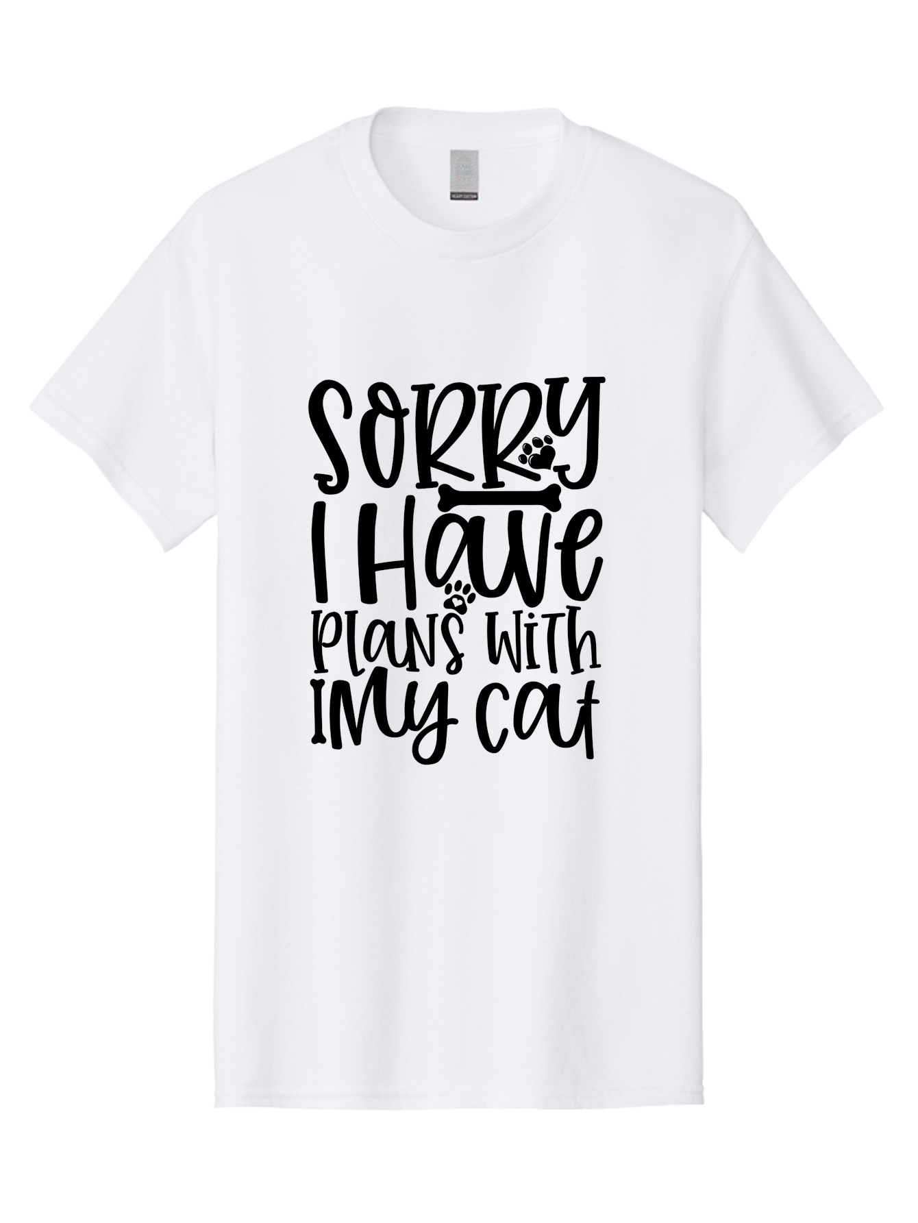 Sorry I Have Plans With My Cat Men'S Graphic Tee, 100% Cotton, Comfortable Casual Summer Wear, Machine Washable, Funny Cat Quote, Cat Lover Gift, Cat Mom Quote, Cat Dad Quote, Sorry I Have Plans With My Cat, Cat Humor, Pet Love Aae660 13