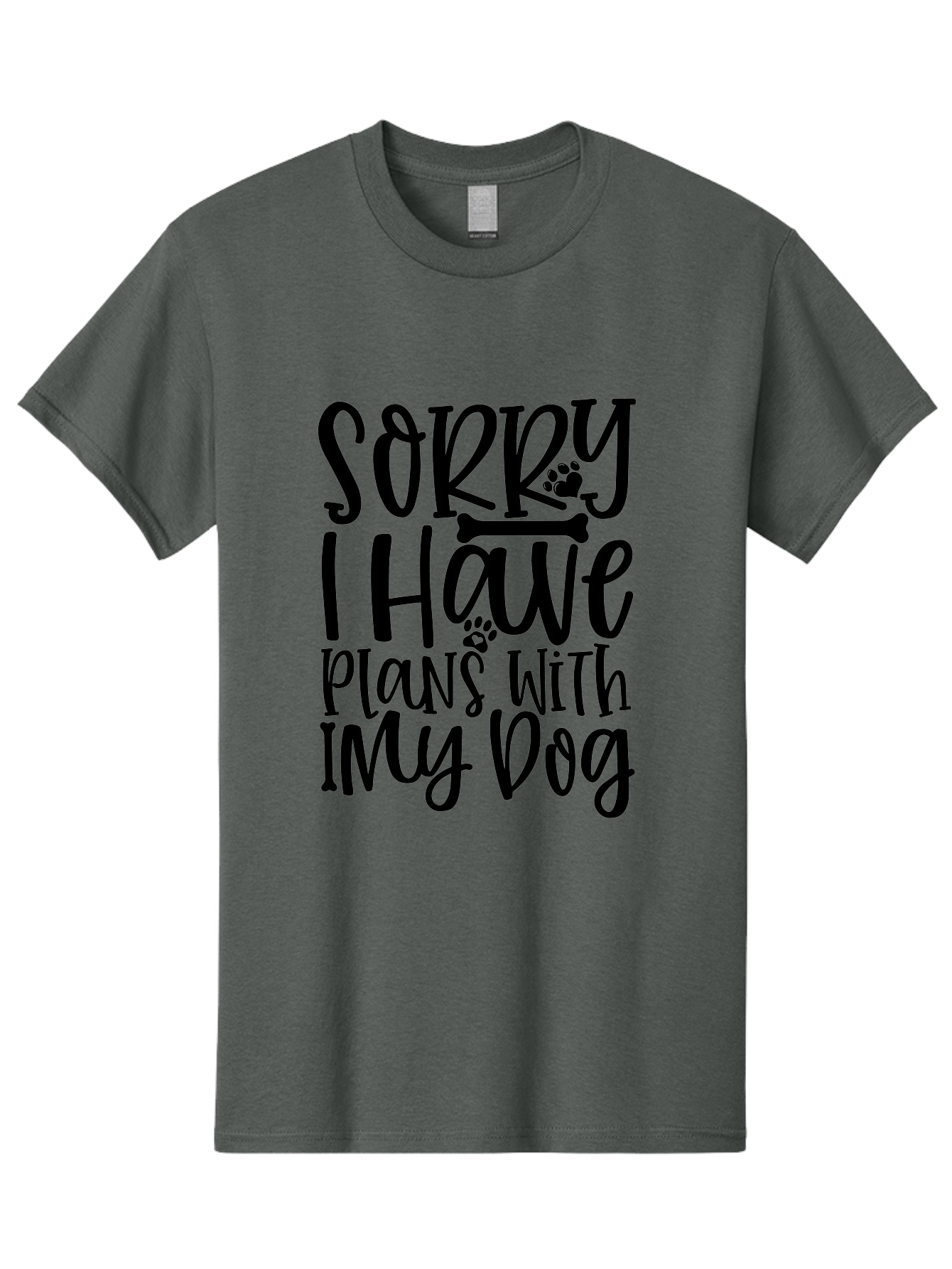 Sorry I Have Plans With My Dog Men'S Graphic Tee, 100% Cotton, Comfortable Casual Summer Wear, Machine Washable, Funny Dog Quote, Dog Lover Gift, Pet Humor, Dog Mom Quote, Dog Dad Gift, Dog Saying, Paw Print Design, Dog Bone Graphic Aae661 21