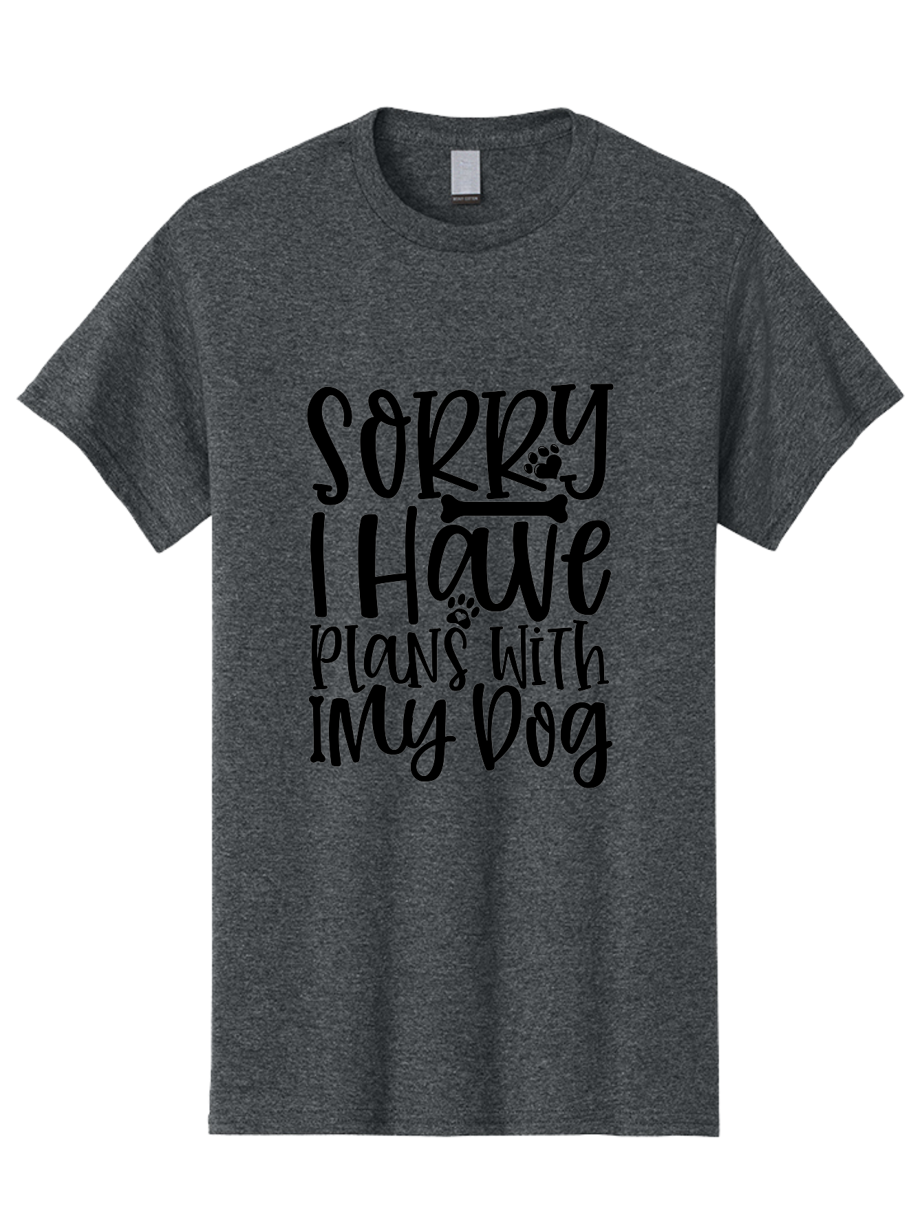 Sorry I Have Plans With My Dog Men'S Graphic Tee, 100% Cotton, Comfortable Casual Summer Wear, Machine Washable, Funny Dog Quote, Dog Lover Gift, Pet Humor, Dog Mom Quote, Dog Dad Gift, Dog Saying, Paw Print Design, Dog Bone Graphic Aae661 5