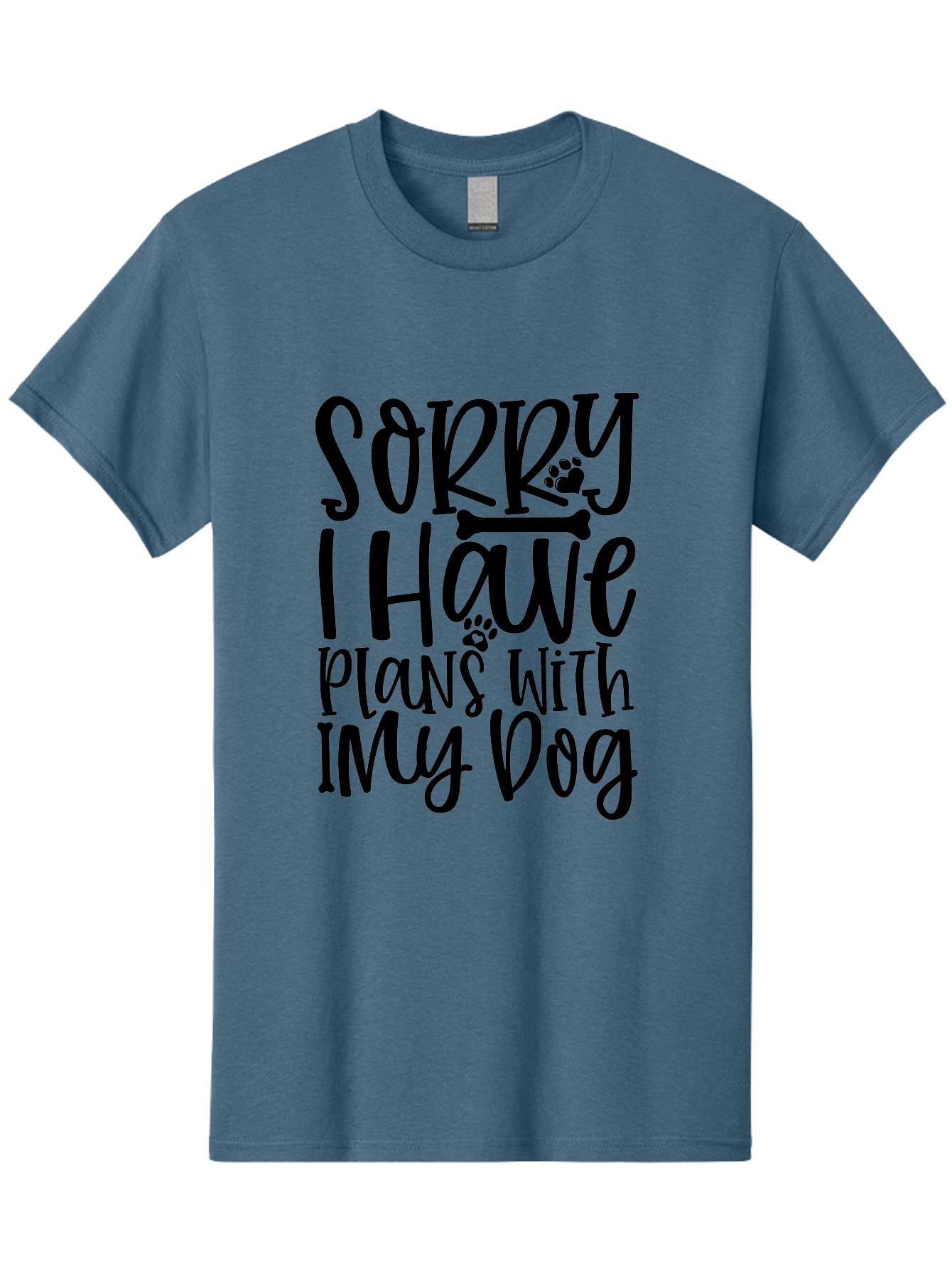 Sorry I Have Plans With My Dog Men'S Graphic Tee, 100% Cotton, Comfortable Casual Summer Wear, Machine Washable, Funny Dog Quote, Dog Lover Gift, Pet Humor, Dog Mom Quote, Dog Dad Gift, Dog Saying, Paw Print Design, Dog Bone Graphic Aae661