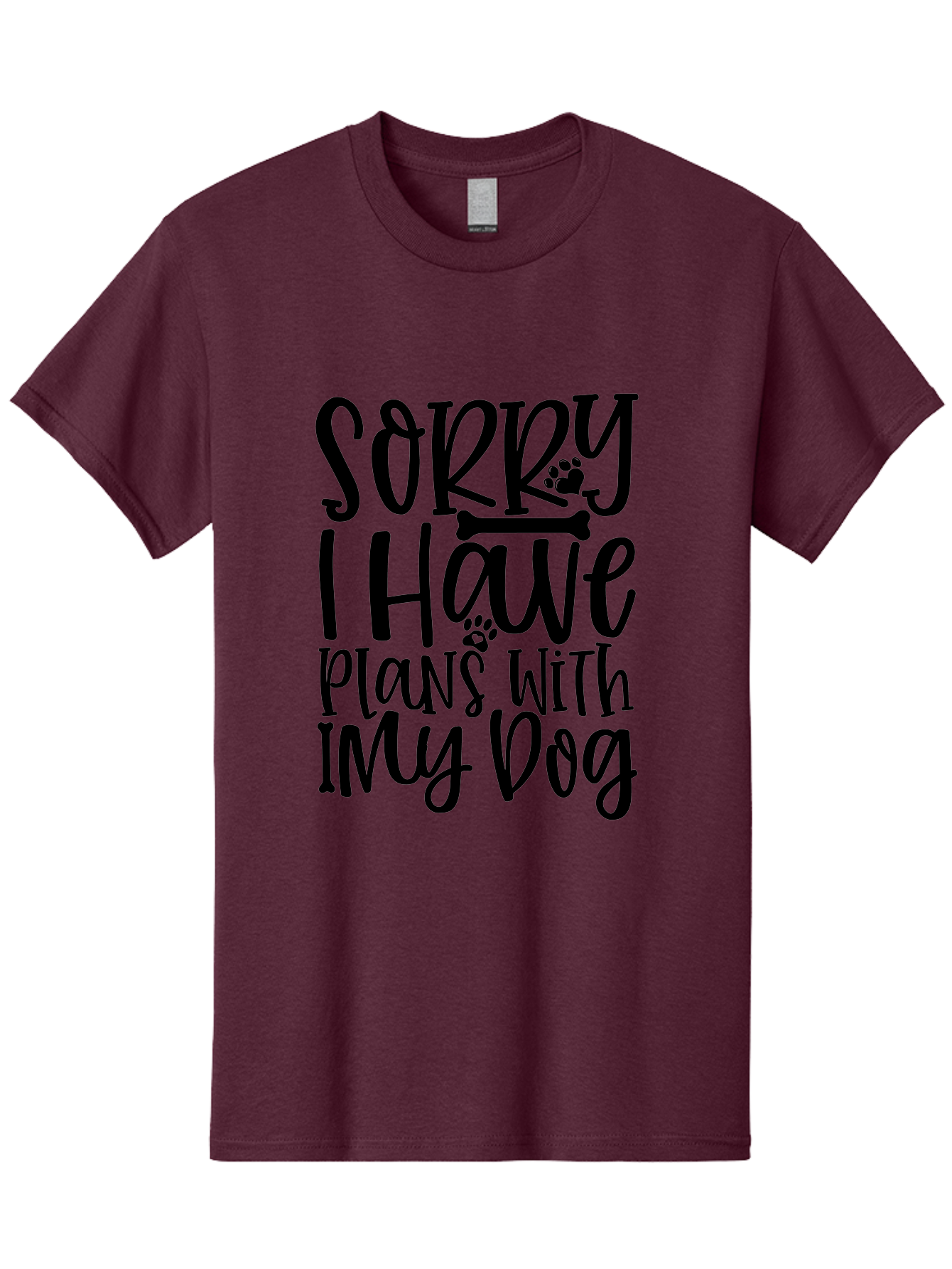 Sorry I Have Plans With My Dog Men'S Graphic Tee, 100% Cotton, Comfortable Casual Summer Wear, Machine Washable, Funny Dog Quote, Dog Lover Gift, Pet Humor, Dog Mom Quote, Dog Dad Gift, Dog Saying, Paw Print Design, Dog Bone Graphic Aae661 27