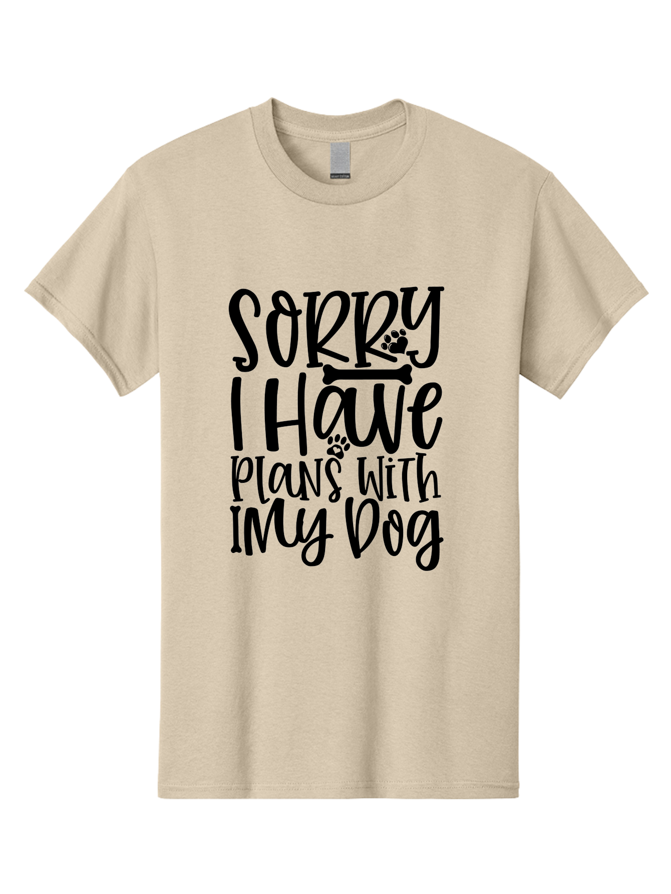 Sorry I Have Plans With My Dog Men'S Graphic Tee, 100% Cotton, Comfortable Casual Summer Wear, Machine Washable, Funny Dog Quote, Dog Lover Gift, Pet Humor, Dog Mom Quote, Dog Dad Gift, Dog Saying, Paw Print Design, Dog Bone Graphic Aae661 23